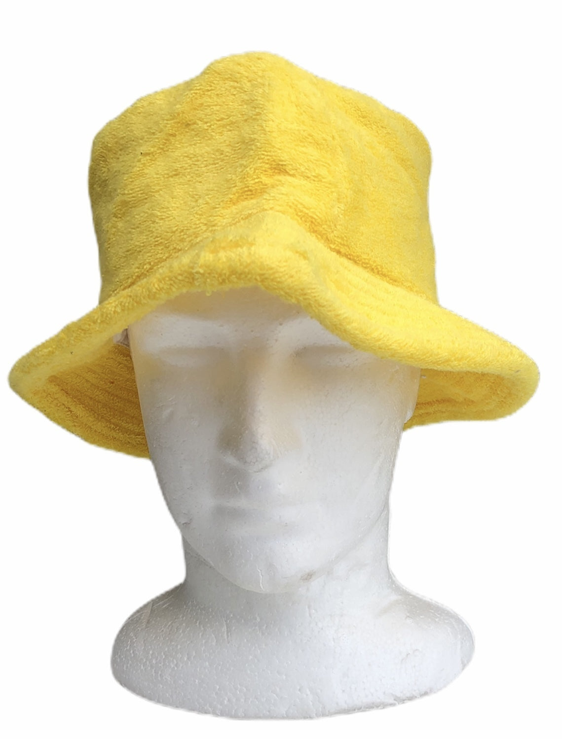 Stingy Brim Terry Towelling Bucket Hat Daggy Fishing Camping Lad Cap 100% COTTON - Yellow - S/M 3