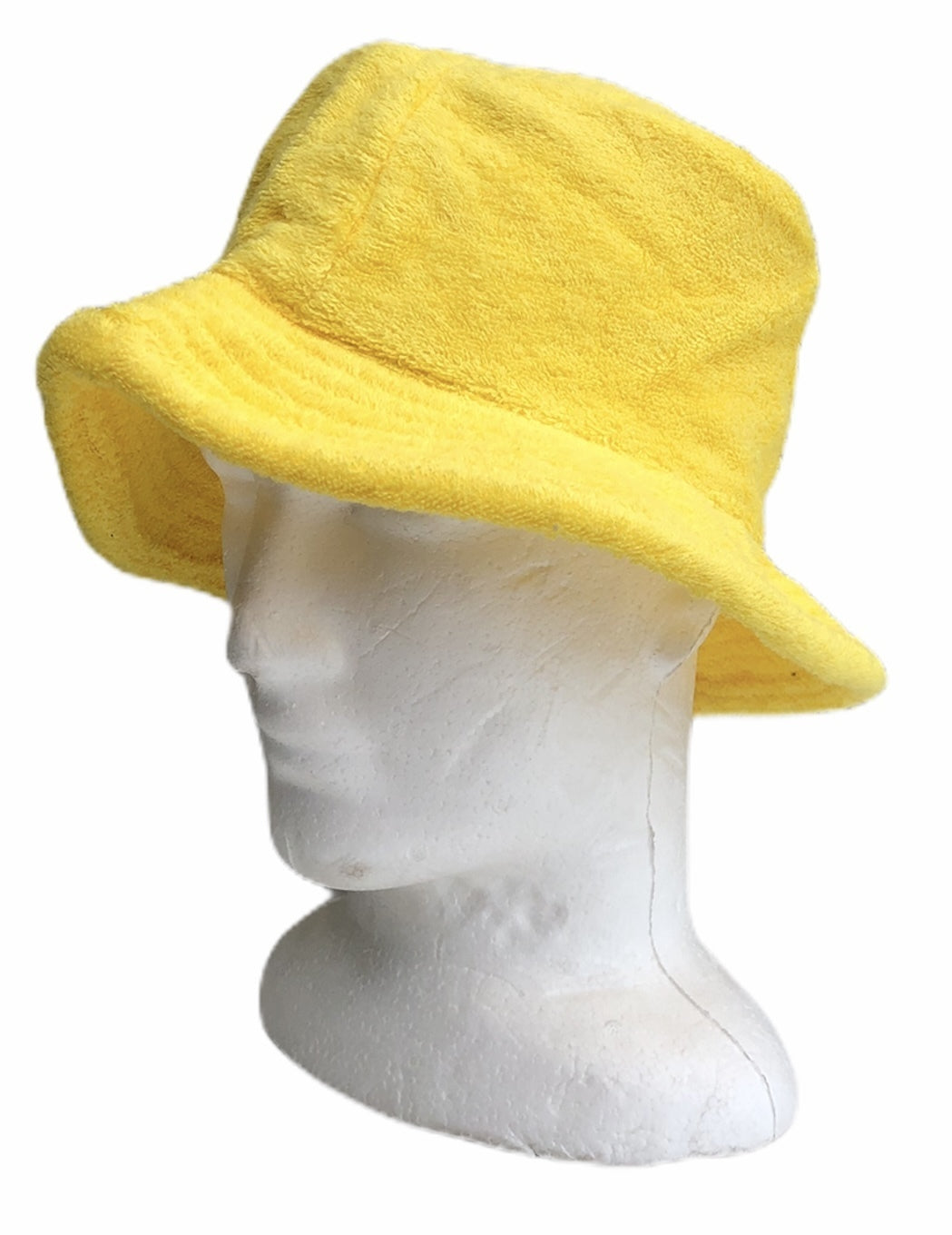 Stingy Brim Terry Towelling Bucket Hat Daggy Fishing Camping Lad Cap 100% COTTON - Yellow - S/M 4