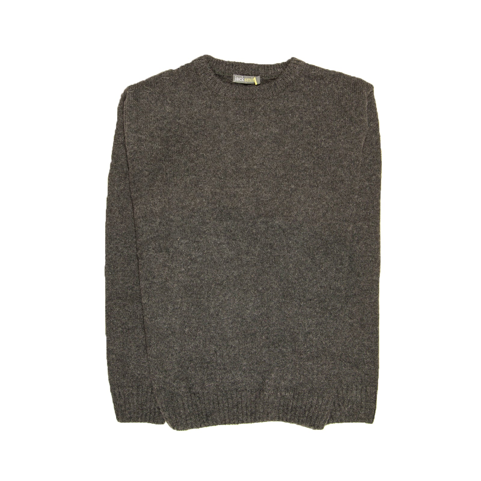 Mens 100% Shetland Ragg Wool Round Neck Knit Jumper Pullover Crew Sweater - Charcoal (29) - S 5