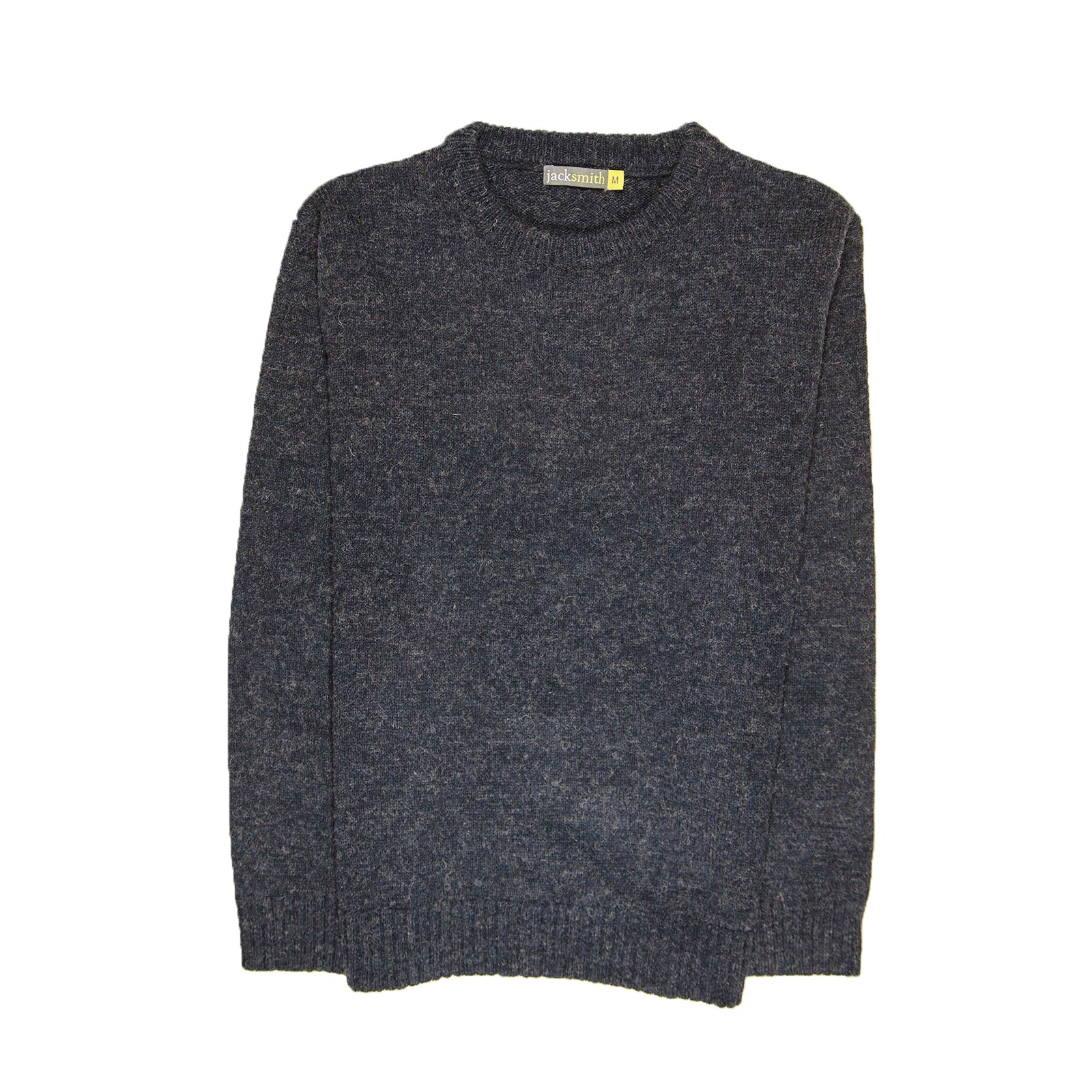 100% SHETLAND RAGG WOOL CREW Round Neck Knit JUMPER Pullover Mens Sweater Knitted - Navy - 4XL 6