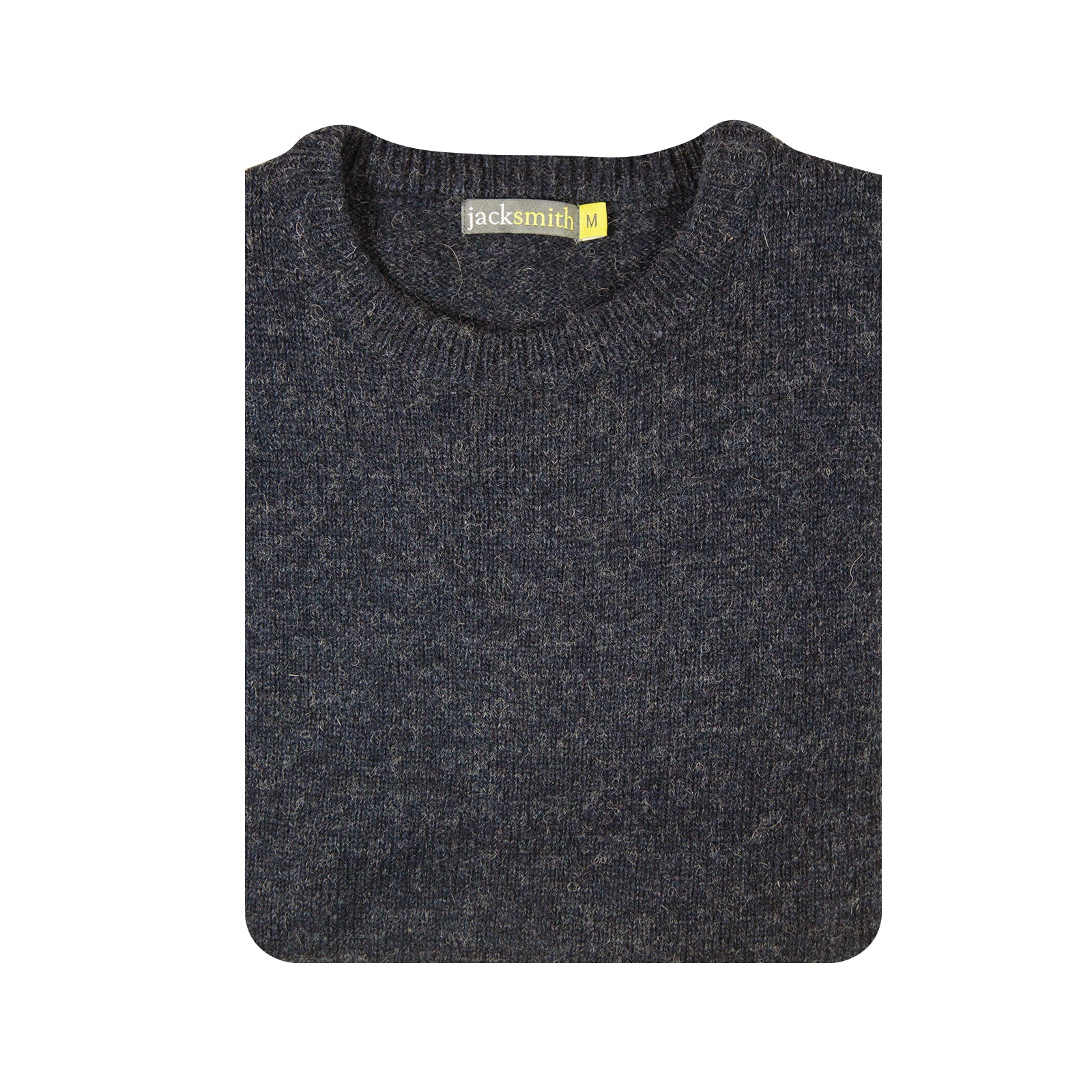 100% SHETLAND RAGG WOOL CREW Round Neck Knit JUMPER Pullover Mens Sweater Knitted - Navy - L 4