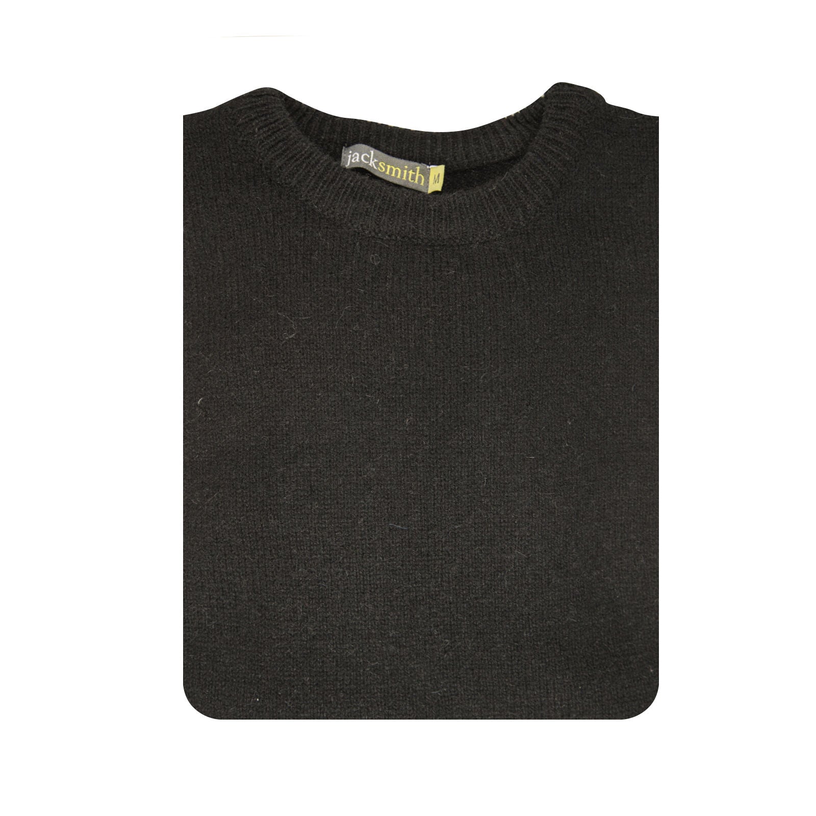 100% SHETLAND RAGG WOOL CREW Round Neck Knit JUMPER Pullover Mens Sweater Knitted - Plain Black - XXL 5