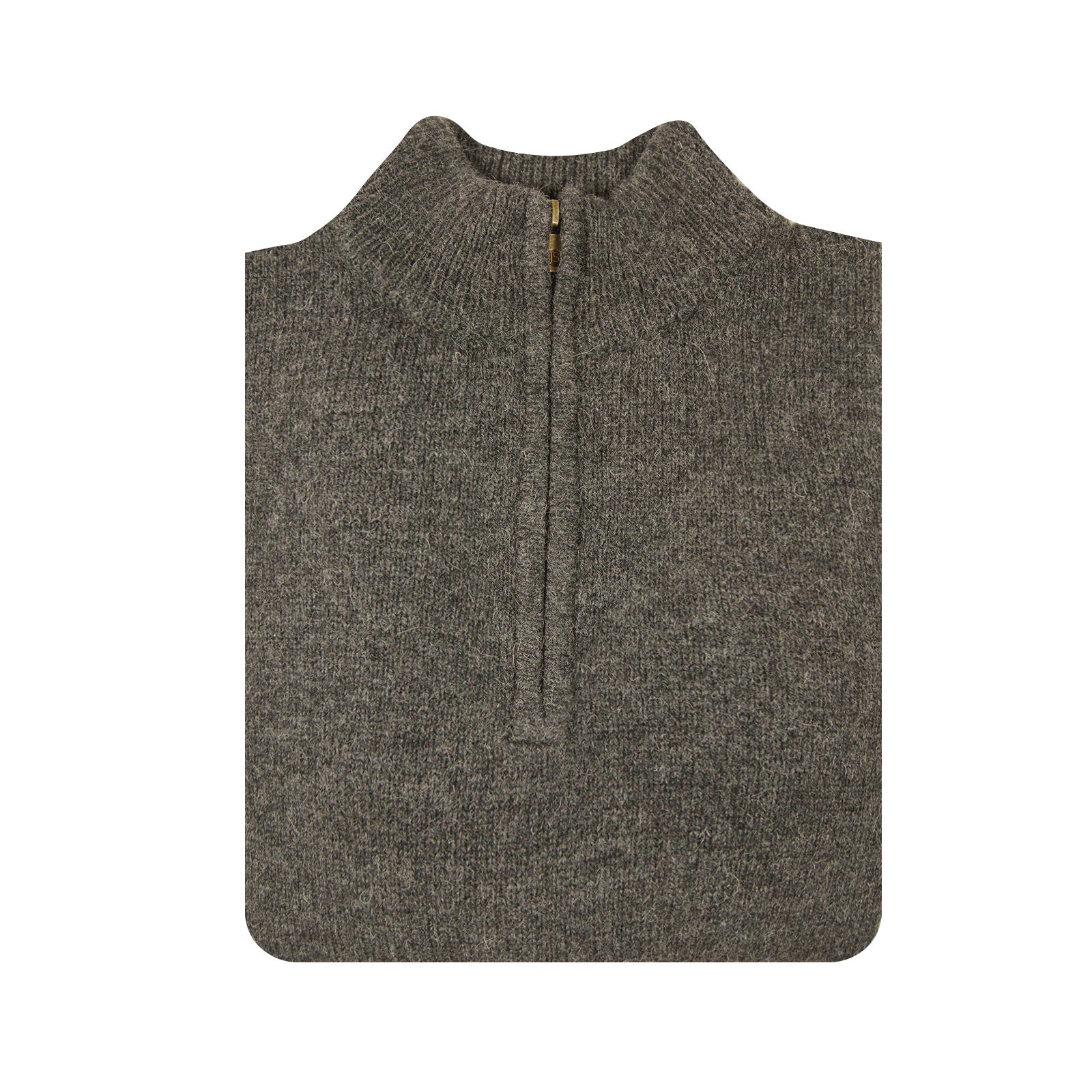 100% SHETLAND RAGG WOOL Half Zip Up Knit JUMPER Pullover Mens Sweater Knitted - Charcoal - 3XL 4