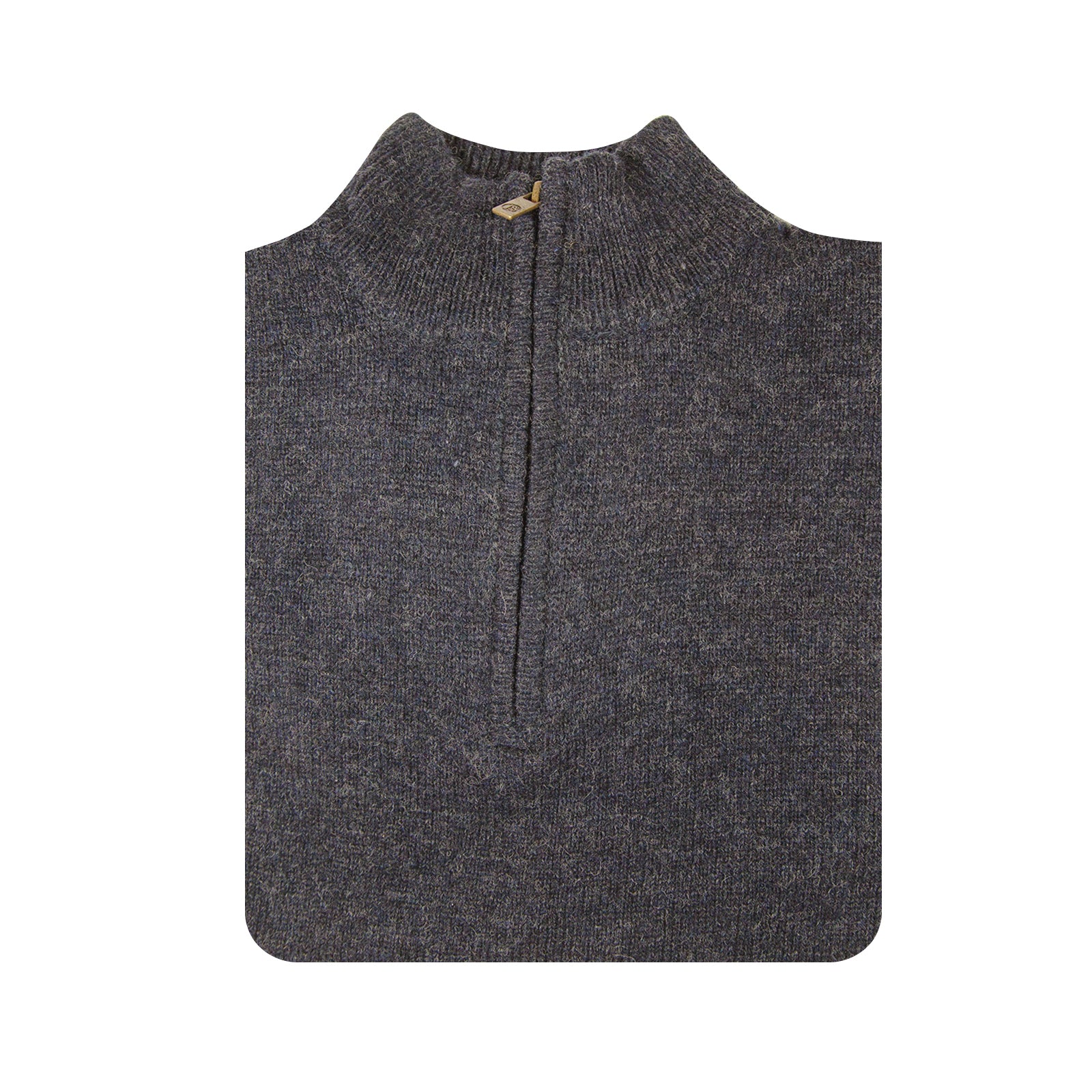 100% SHETLAND RAGG WOOL Half Zip Up Knit JUMPER Pullover Mens Sweater Knitted - Denim Blue (45) - 3XL - XXL 4