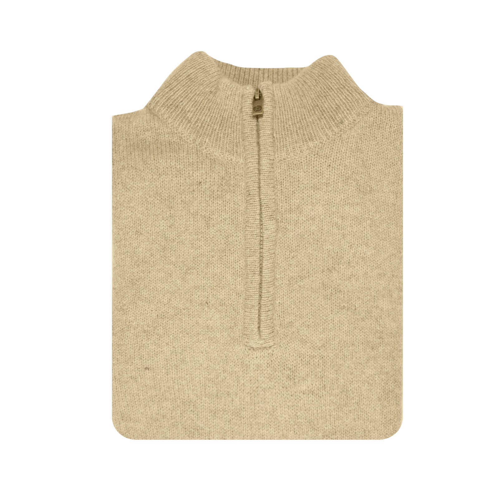 100% SHETLAND RAGG WOOL Half Zip Up Knit JUMPER Pullover Mens Sweater Knitted - Oat Marle - 3XL 5