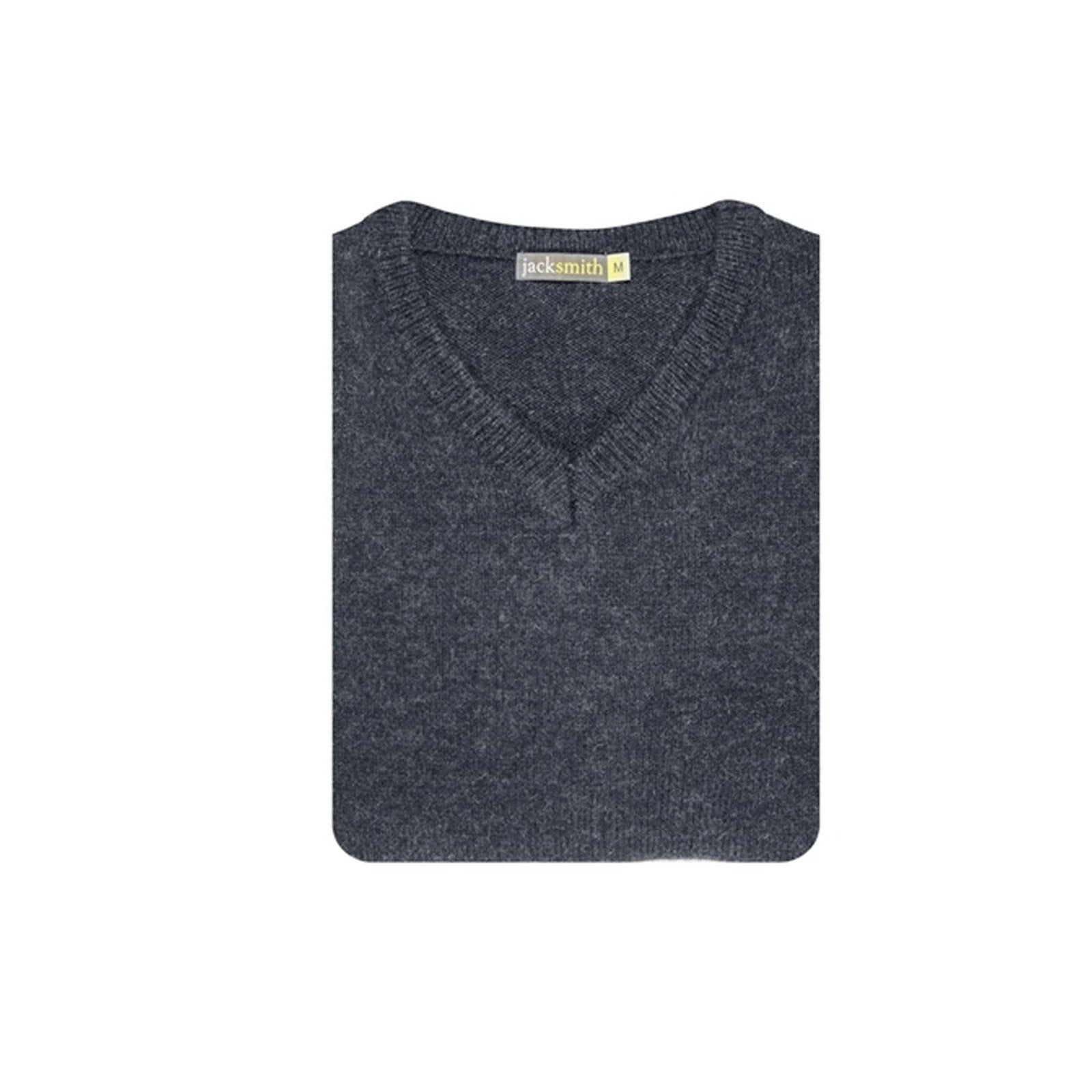 100% Shetland Ragg Wool V Neck Knit Jumper Pullover Mens Sweater Knitted - Navy - S 5