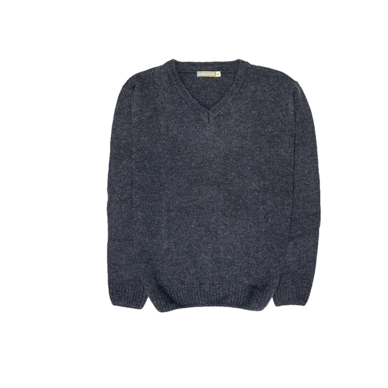 100% Shetland Ragg Wool V Neck Knit Jumper Pullover Mens Sweater Knitted - Navy - XL 6