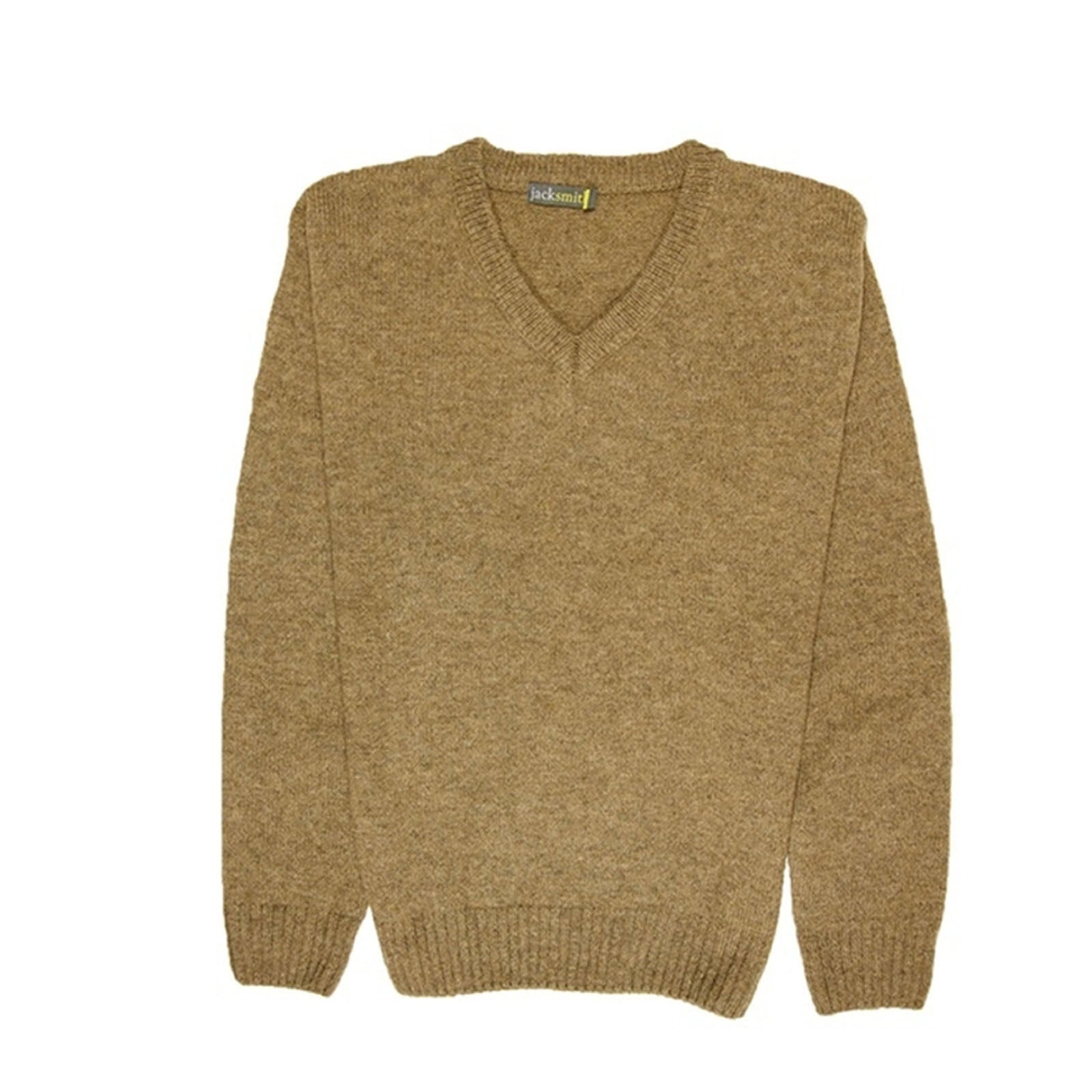 100% Shetland Ragg Wool V Neck Knit Jumper Pullover Mens Sweater Knitted - Nutmeg - M 6