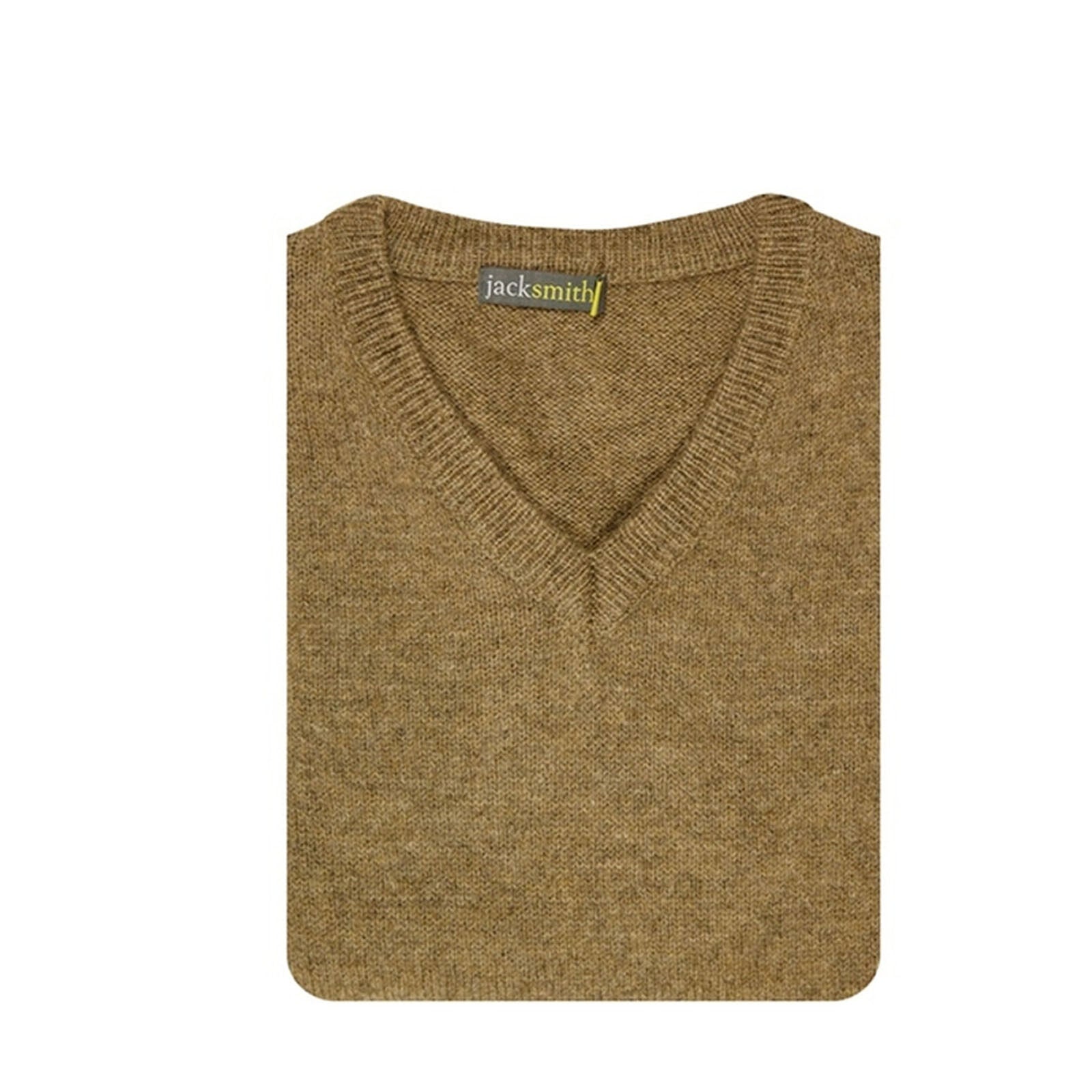 100% Shetland Ragg Wool V Neck Knit Jumper Pullover Mens Sweater Knitted - Nutmeg - XL 5