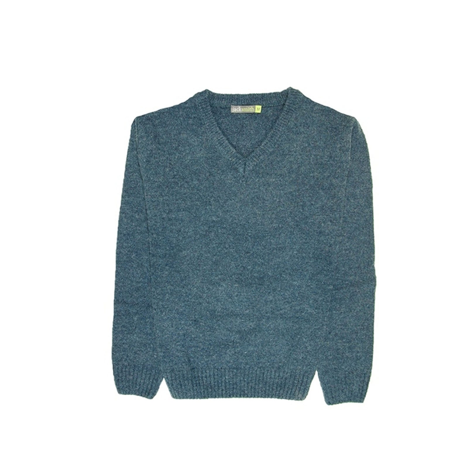 100% Shetland Ragg Wool V Neck Knit Jumper Pullover Mens Sweater Knitted - Sherwood - M 8