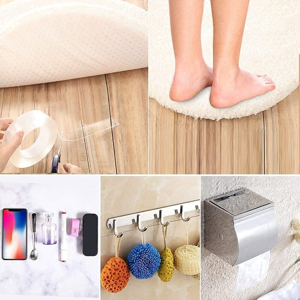 Double-Sided Nano Mounting Tape Traceless Clear Adhesive Invisible Gel 2M x 20mm 4