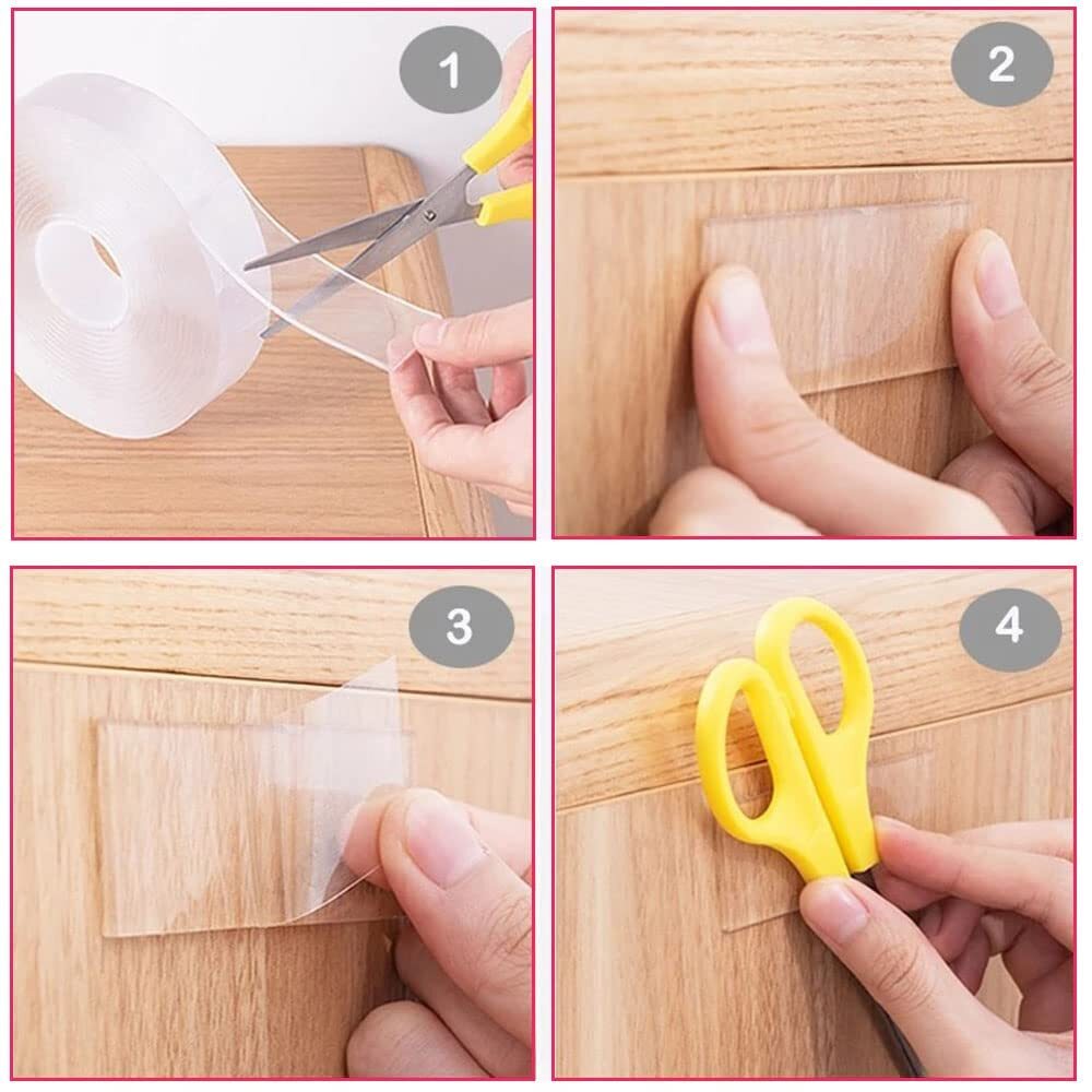 Double-Sided Nano Mounting Tape Traceless Clear Adhesive Invisible Gel 2M x 20mm 5