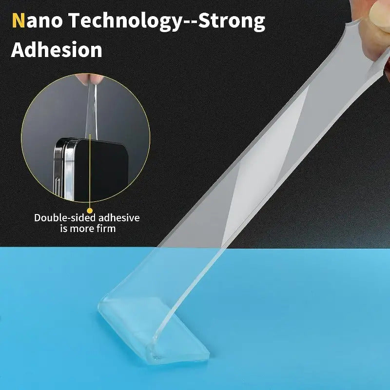 Double-Sided Nano Mounting Tape Traceless Clear Adhesive Invisible Gel 2M x 20mm 7
