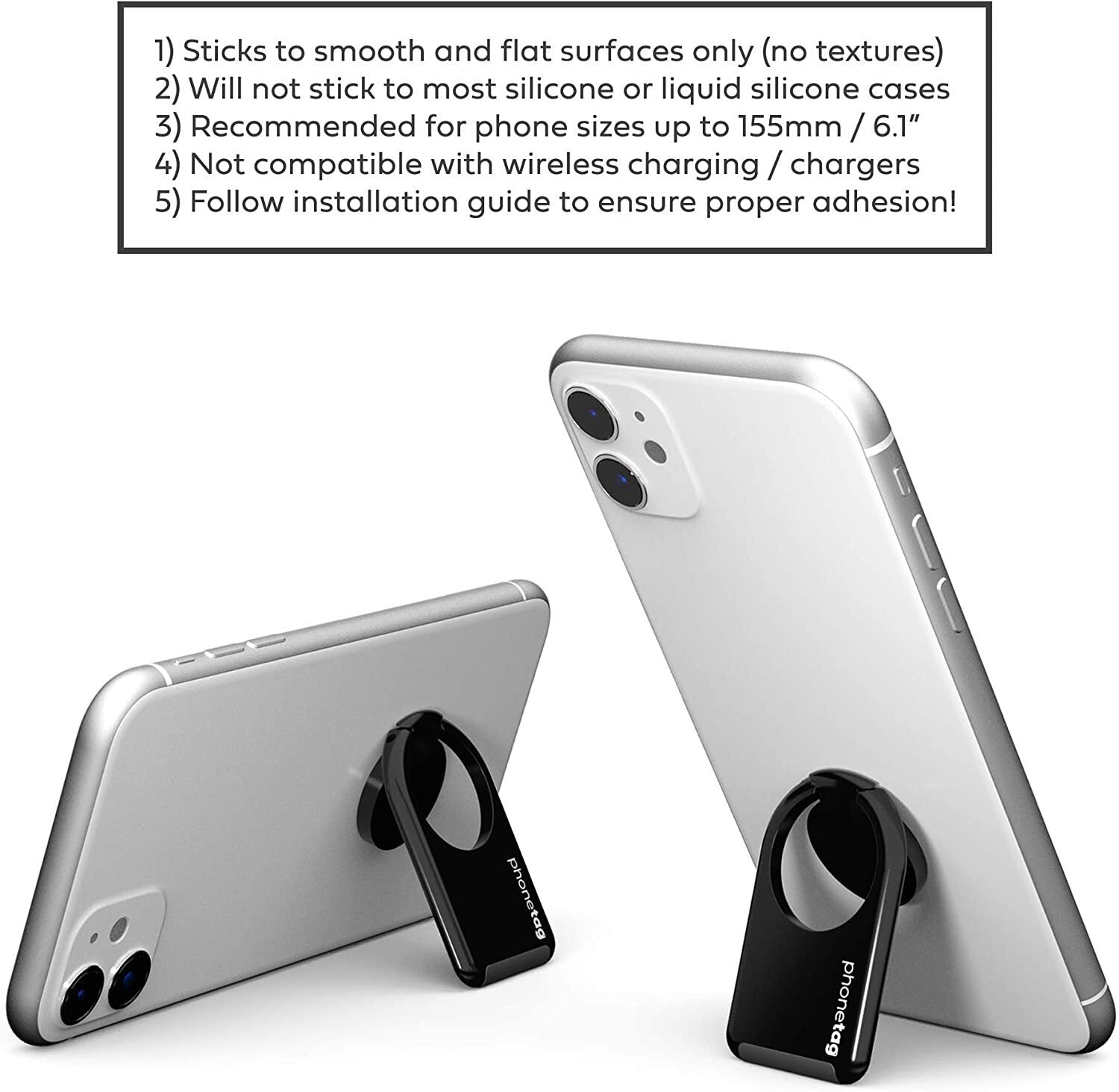phonetag - Multi-View Phone Stand with Magnetic Ring Holder Universal (Rose Gold) 3