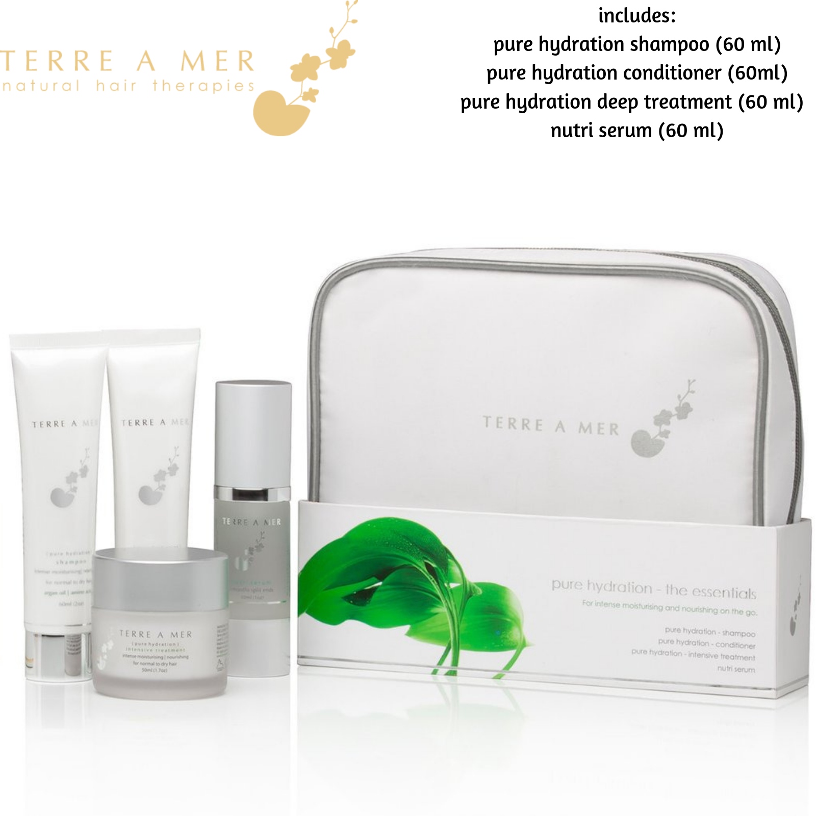 TERRE A MER Pure Hydration Moisture Keratin Aftercare (Travel Hair Repair Kit) 6