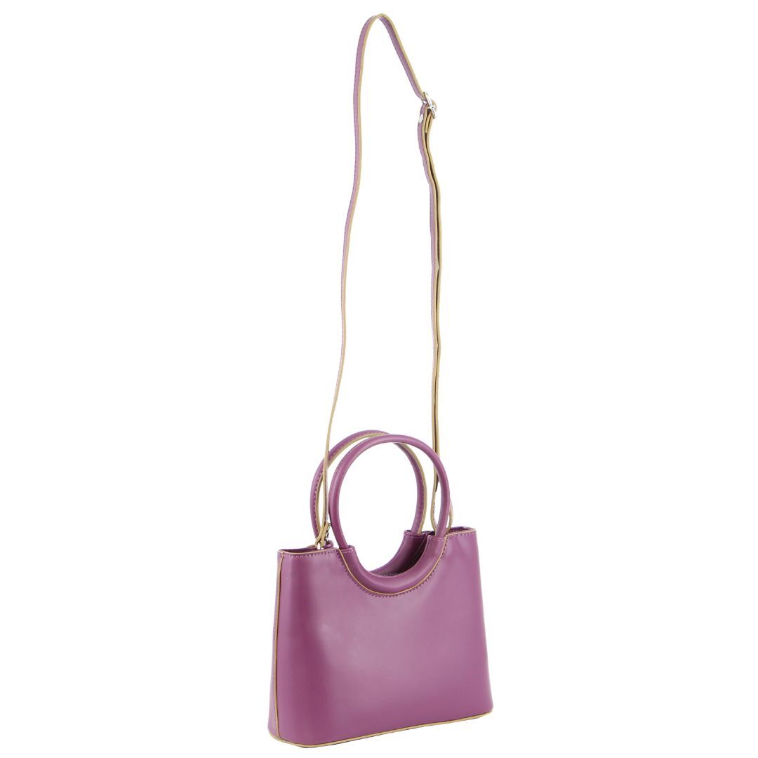Milleni Mini Fashion Bag Tote Handbag in Plum 3