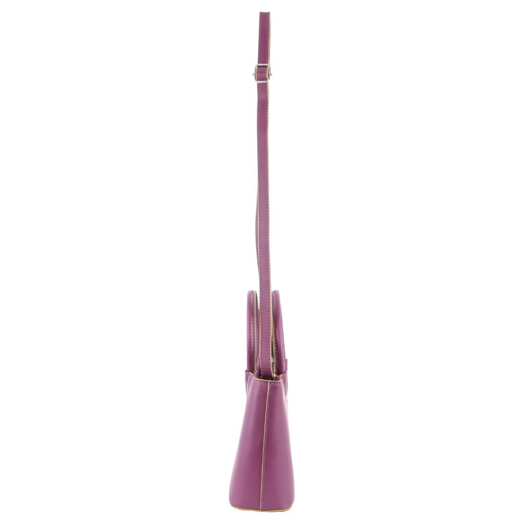 Milleni Mini Fashion Bag Tote Handbag in Plum 4