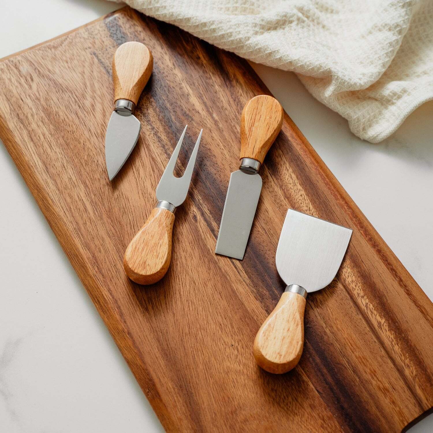AVALON 4 PIECE WOOD HANDLE CHEESE KNIFE SET 3