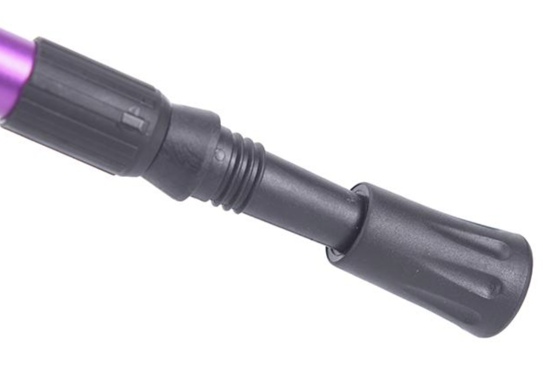 Folding Walking Stick Telescopic Adjustable Antishock Hiking Grip Pole Trekking - Black 5