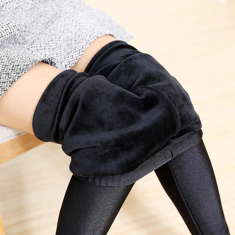 Womens Thermal Fur Lined High Waist Leggings Pants Thermals Warm Winter 3