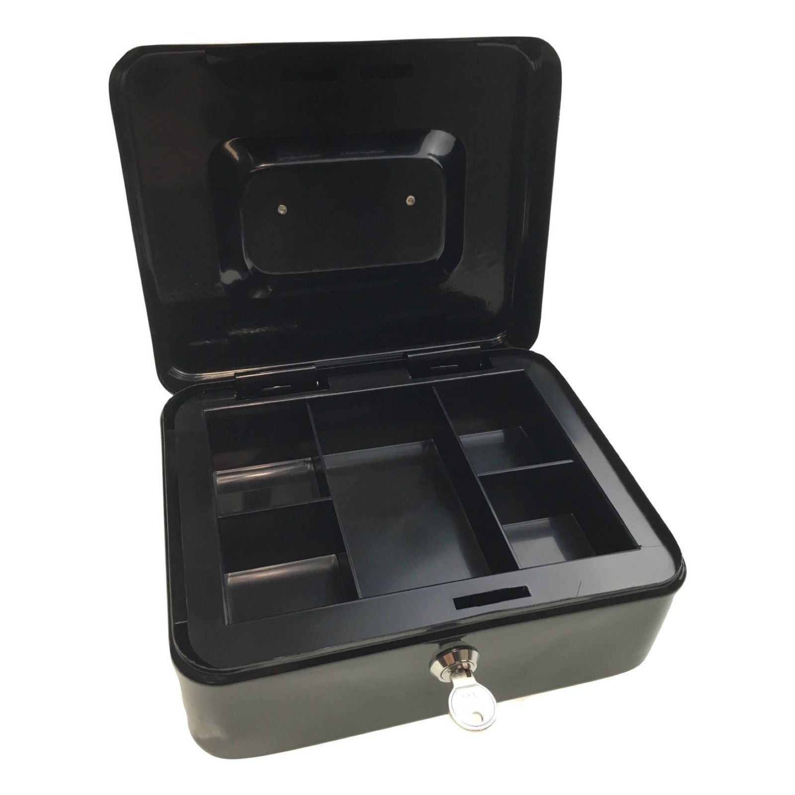 Lockable METAL CASH BOX Deposit Petty Cash Slot Money Safe Portable 2 Keys New 4