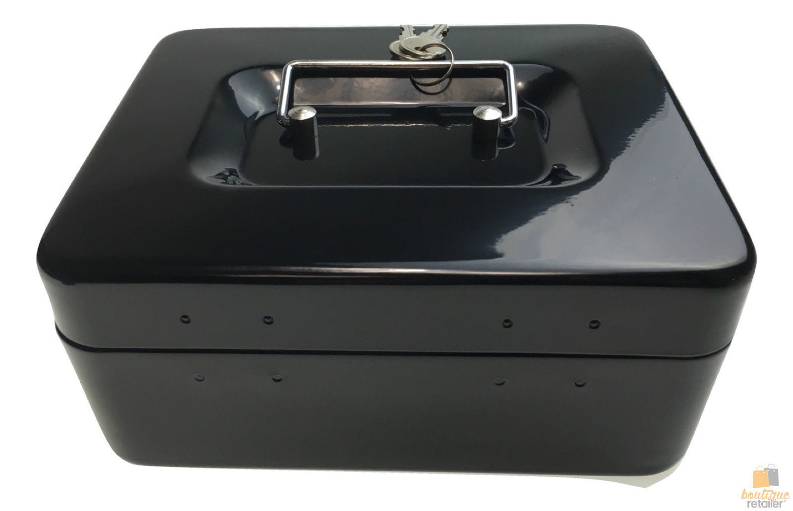 Lockable METAL CASH BOX Deposit Petty Cash Slot Money Safe Portable 2 Keys New 5