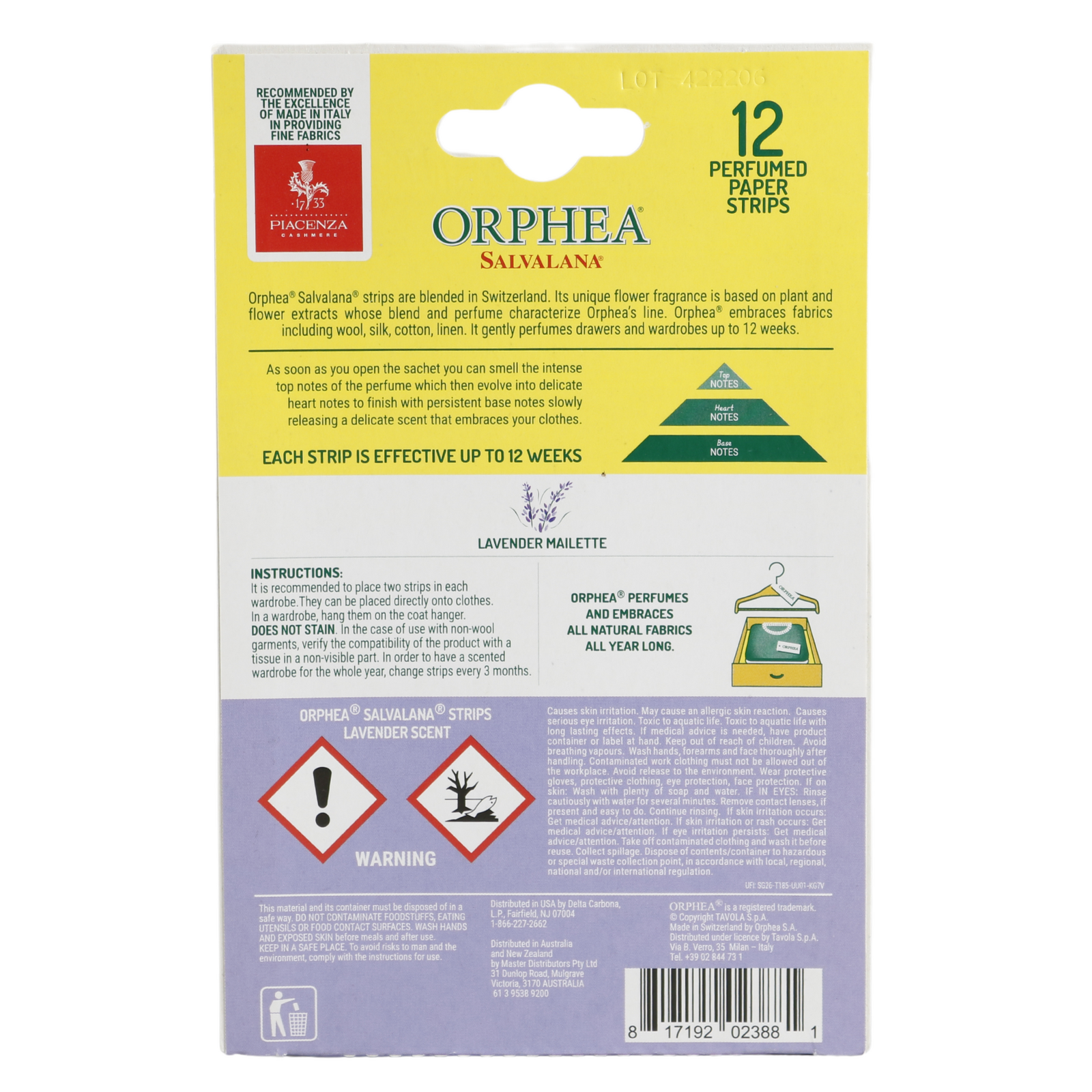Orphea 12pcs Clothes Protector Natural Lavender Scented Strips for Drawers/Closets 3
