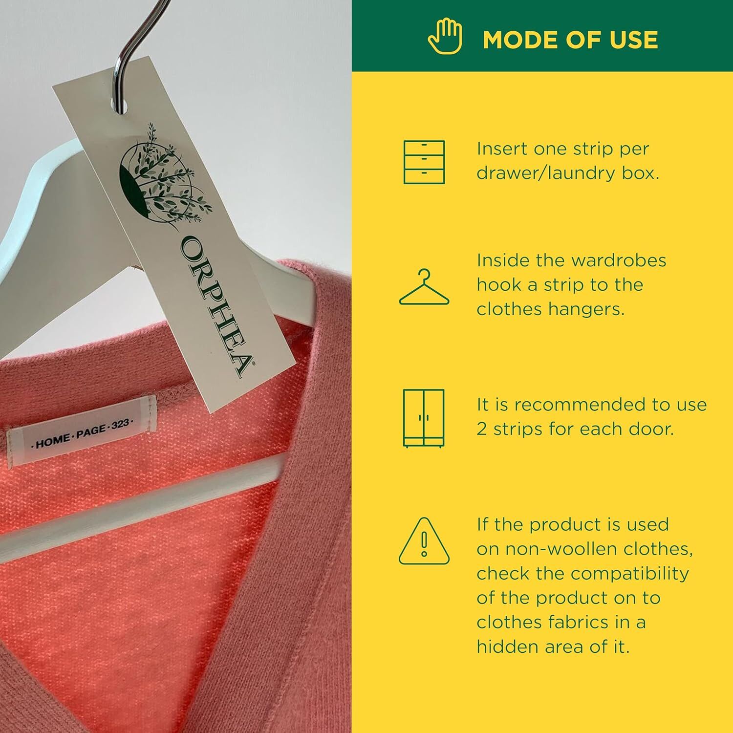 Orphea 12pcs Clothes Protector Natural Lavender Scented Strips for Drawers/Closets 5