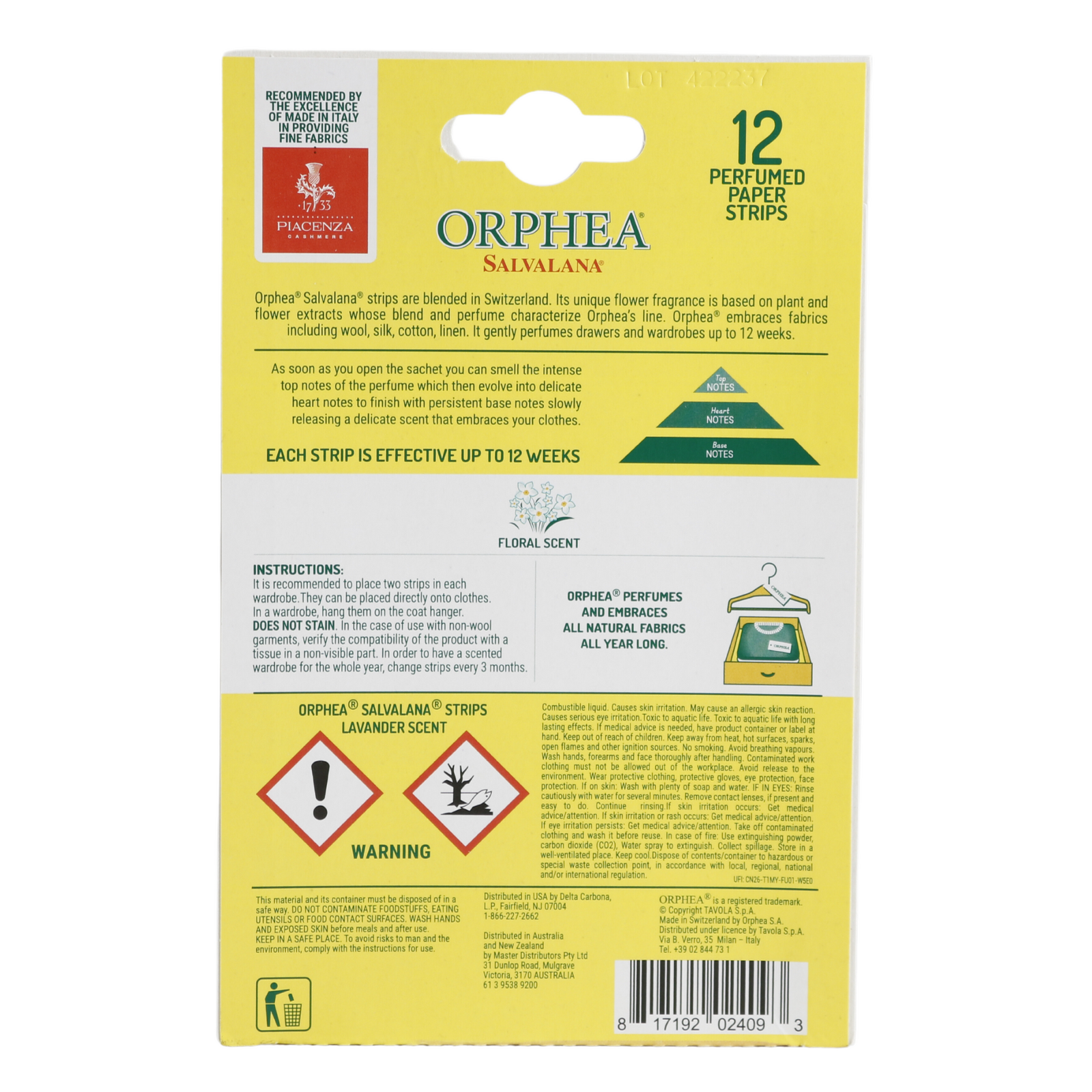 Orphea 12pcs Clothes Protector Natural Flower Floral Scented Strips for Drawers/Closets 3