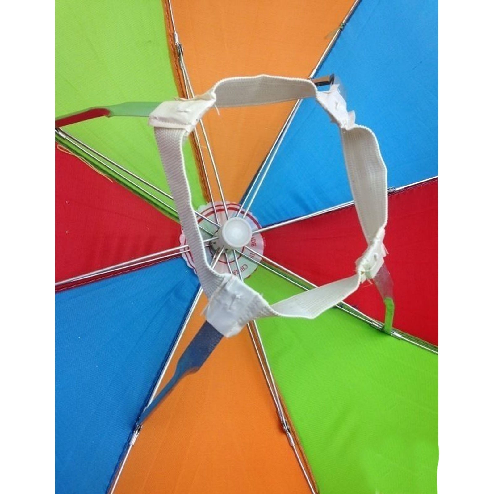 2-pc-Set Rainbow Umbrella Hat + 70s Fake Moustache Costume Props Novelty Fancy 3