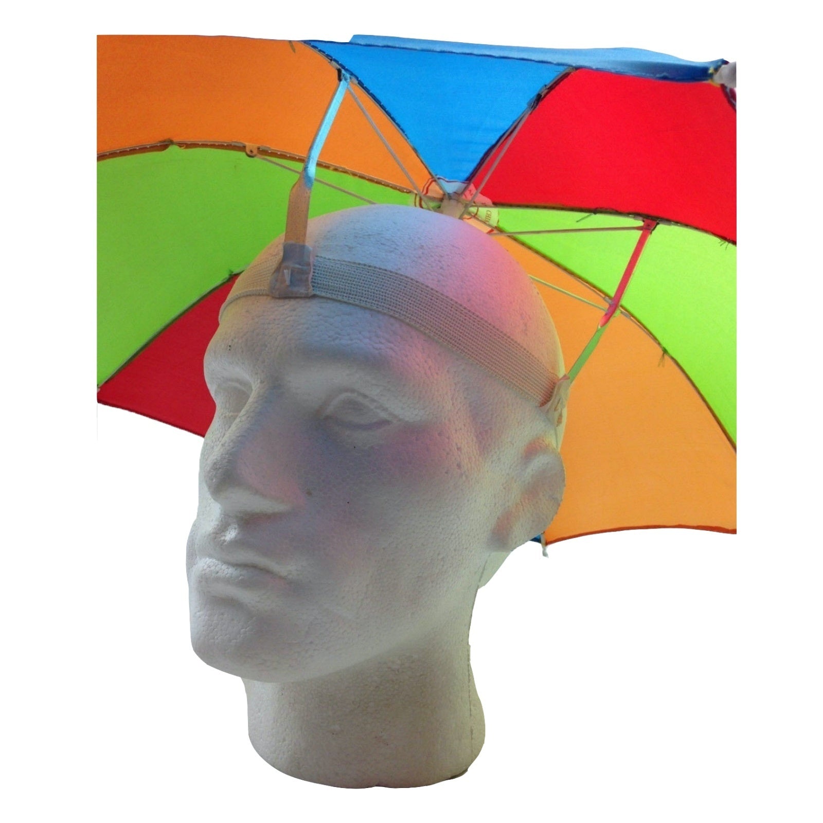 2-pc-Set Rainbow Umbrella Hat + 70s Fake Moustache Costume Props Novelty Fancy 10