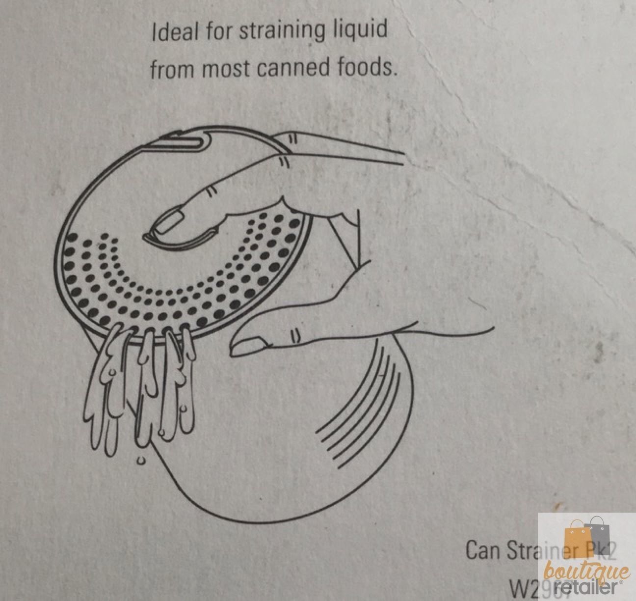 Pack of 2 WILTSHIRE Essentials Can Strainer with Ring Pull Hook Quality Colander 4