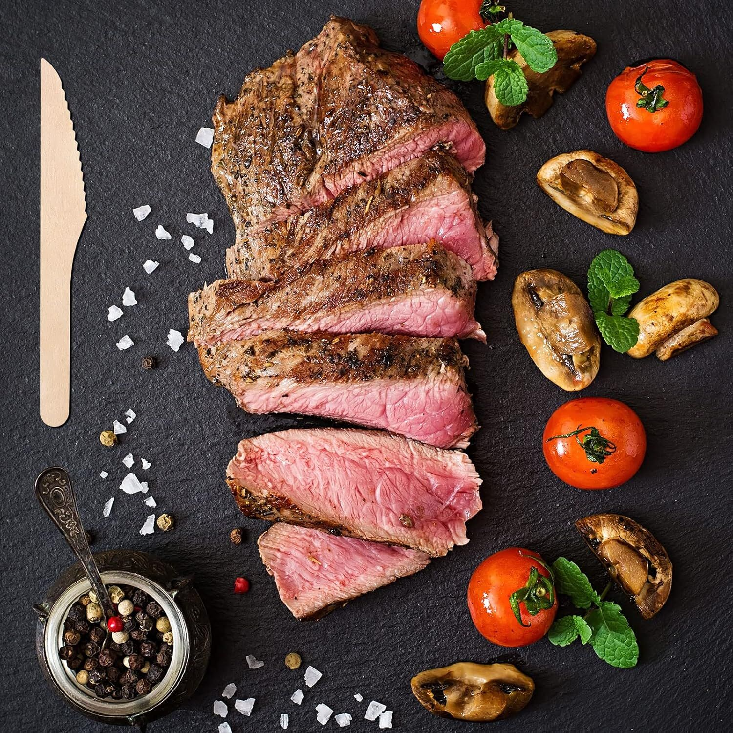 1800pcs 16.5cm Disposable Wooden Knives - Eco Friendly Cutlery - Extra Strong (Bulk) 6