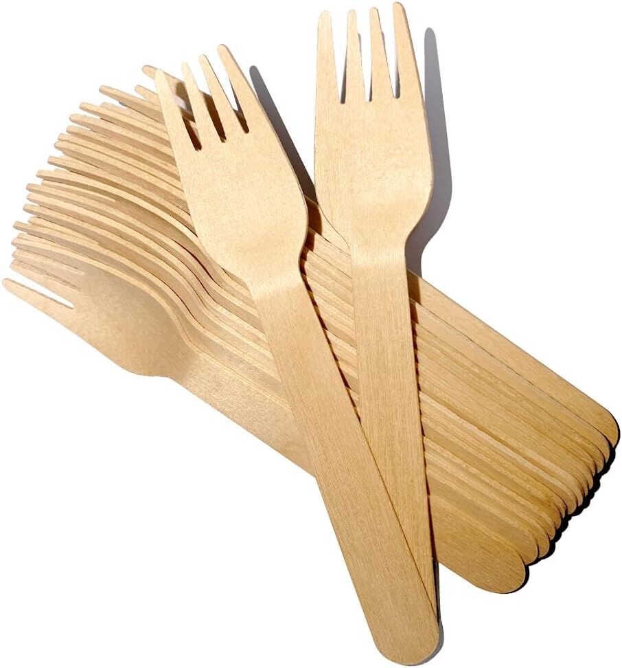 2400pcs Disposable Wooden Forks Eco Friendly Cutlery Extra Strong Bulk 3