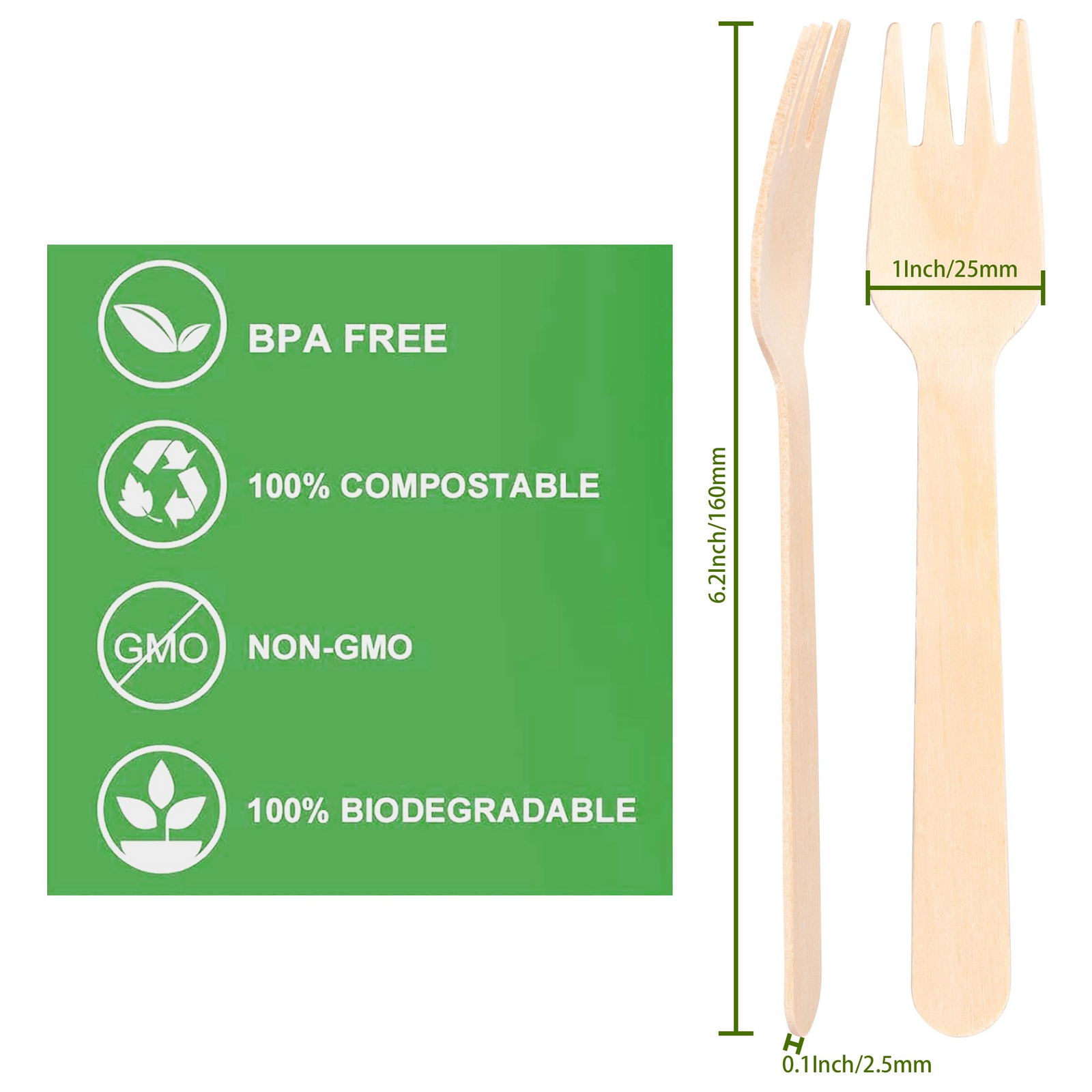 1800pcs Disposable Wooden Forks Eco Friendly Cutlery Extra Strong Bulk (16cm Long) 3