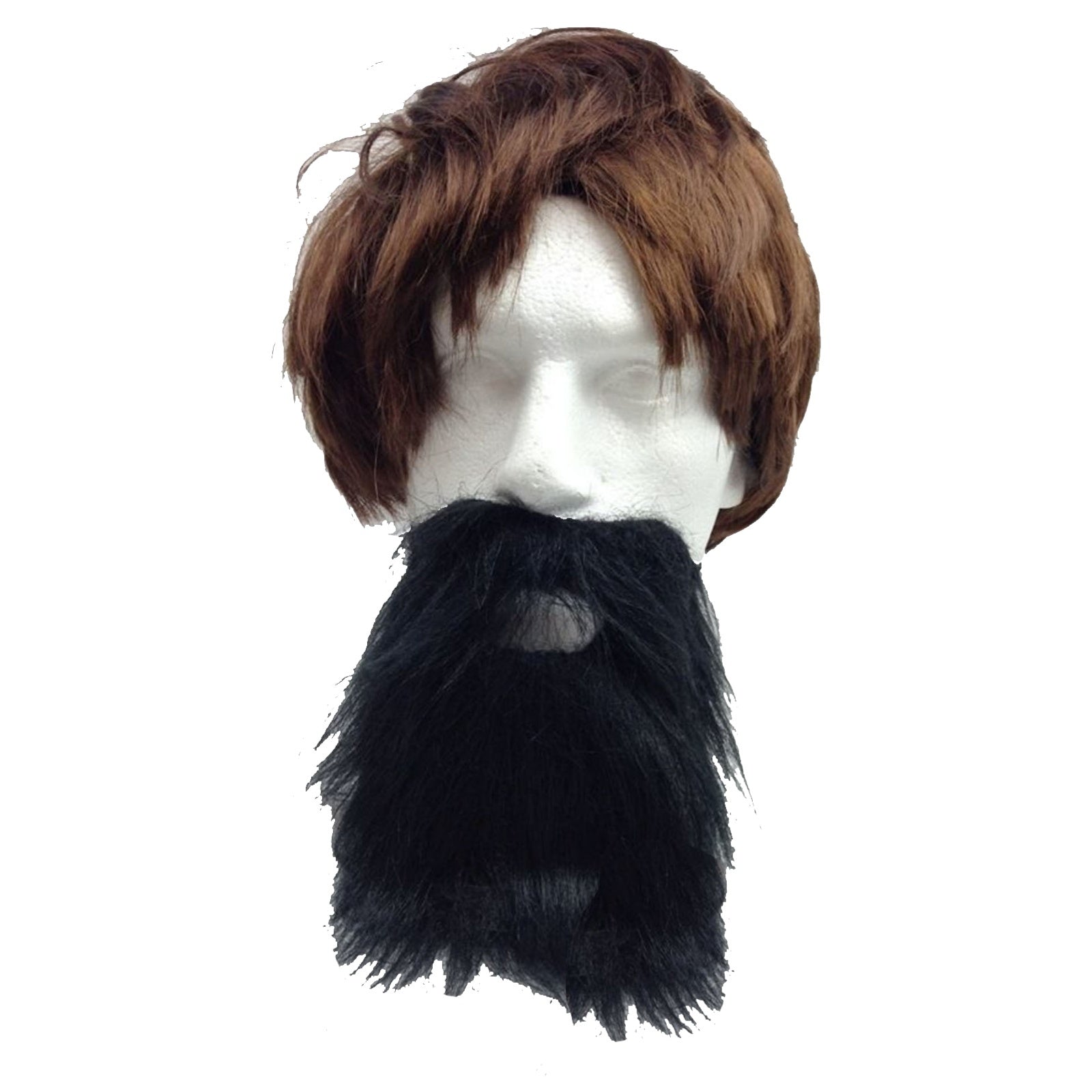 2pc Set Black Jumbo Afro Wig + Party Beard Moustache Costume Fancy Dress Fake Hair 3