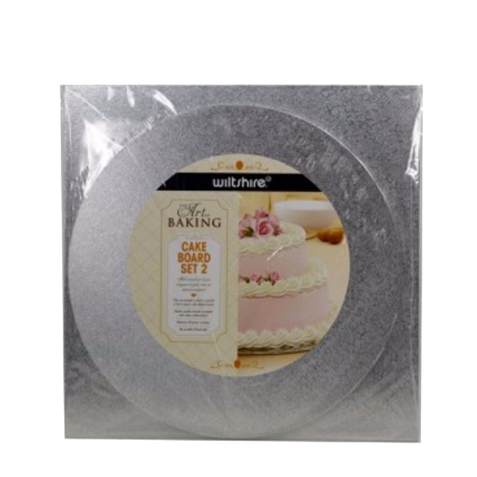 Set of 2 WILTSHIRE Cake Board Art of Baking Wooden Approved Food Grade Reusable 3