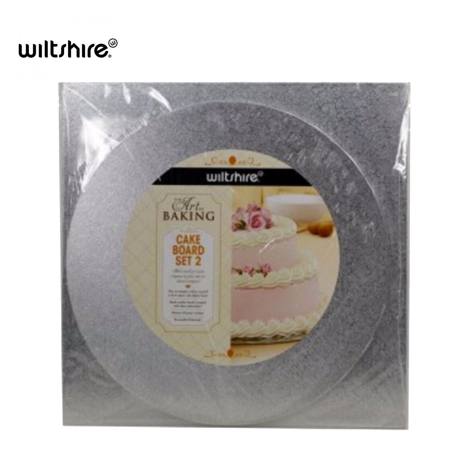 Set of 2 WILTSHIRE Cake Board Art of Baking Wooden Approved Food Grade Reusable 4