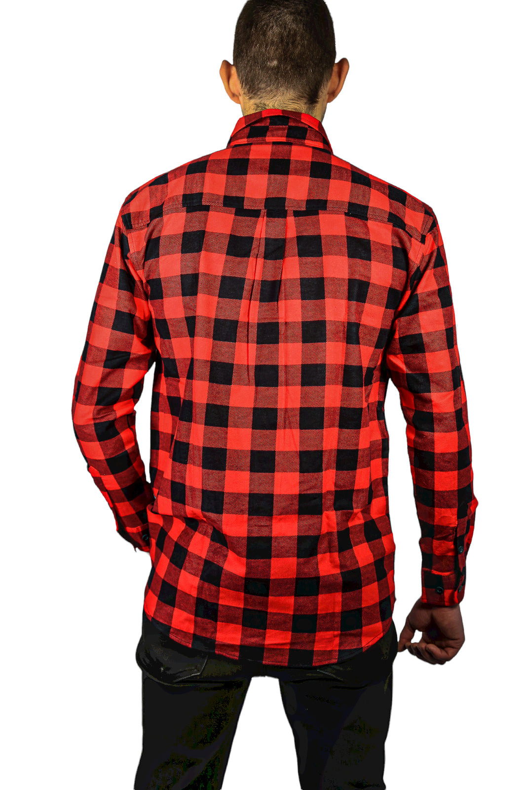 Jacksmith Quilted Flannelette Shirt Mens Jacket 100% Cotton Padded Warm Winter Flannel - Red/Black - 3XL 6