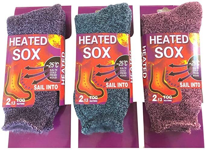 1 Pair Womens THICK THERMAL HEATED SOCKS Warm Winter Comfort Work Sox Ski Ladies 3