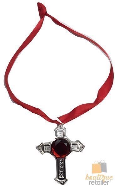 VAMPIRE NECKLACE Medallion Halloween Punk Star Costume Gothic Cross 3