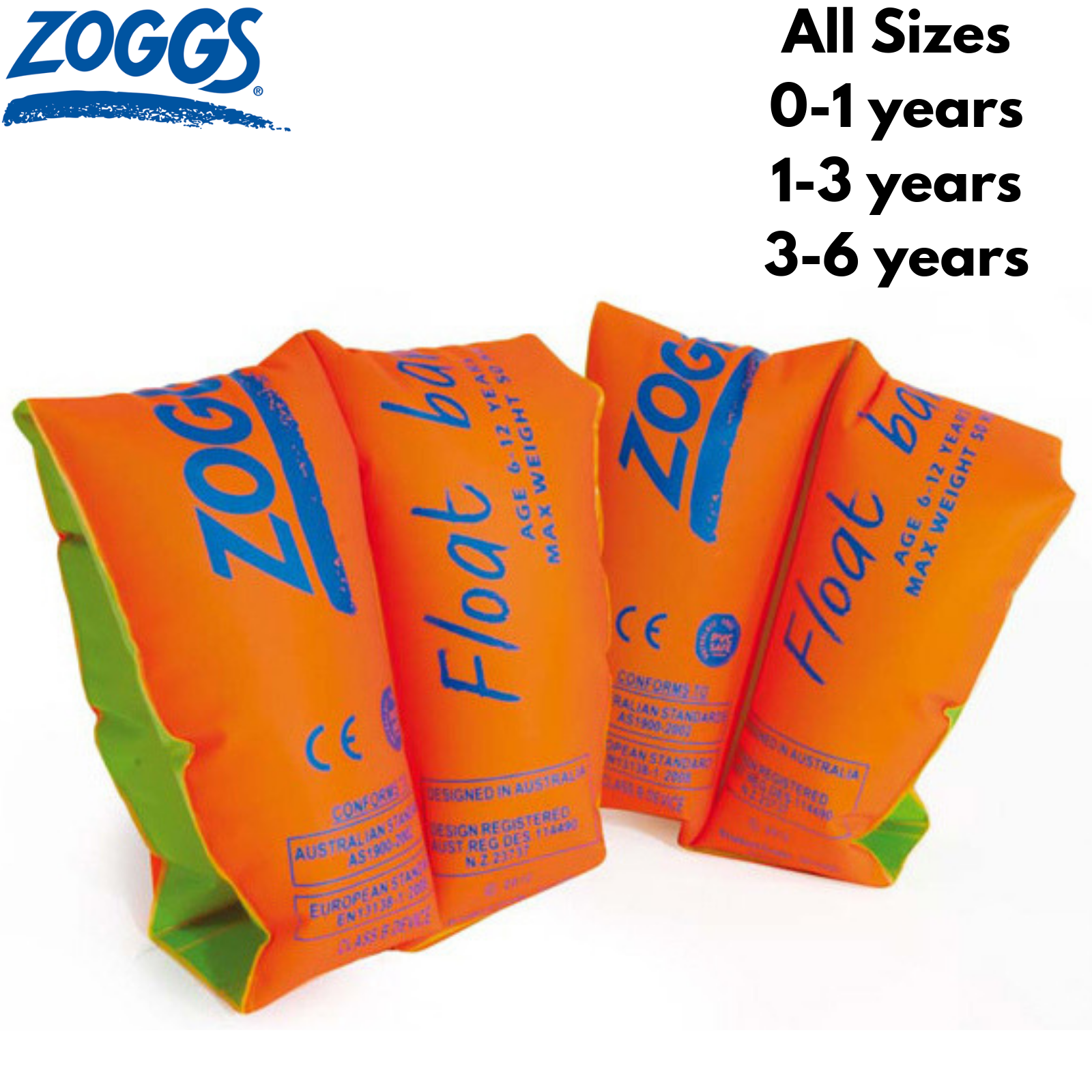 ZOGGS Float Bands Stage 2 Learn To Swim Childrens Arm Bands Float Inflatable Rings Swimming - Up to 12 Months Old 4