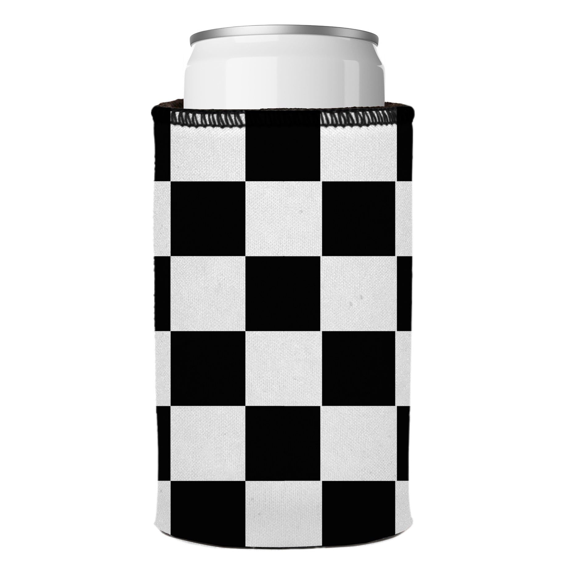 Large Checkerboard Stubby Cooler - Standard 7