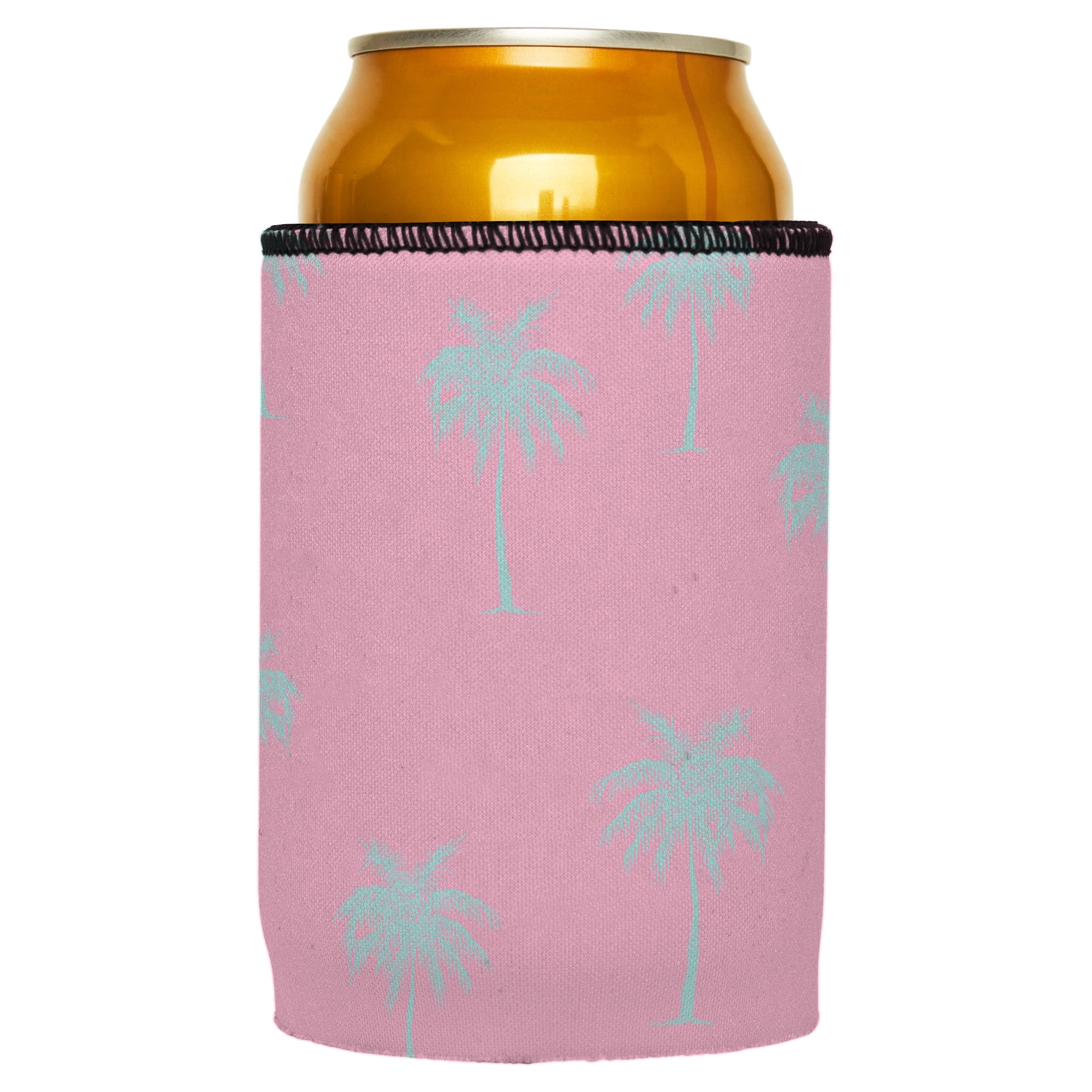 Palm Trees Aqua Pink Stubby Cooler - Standard 4