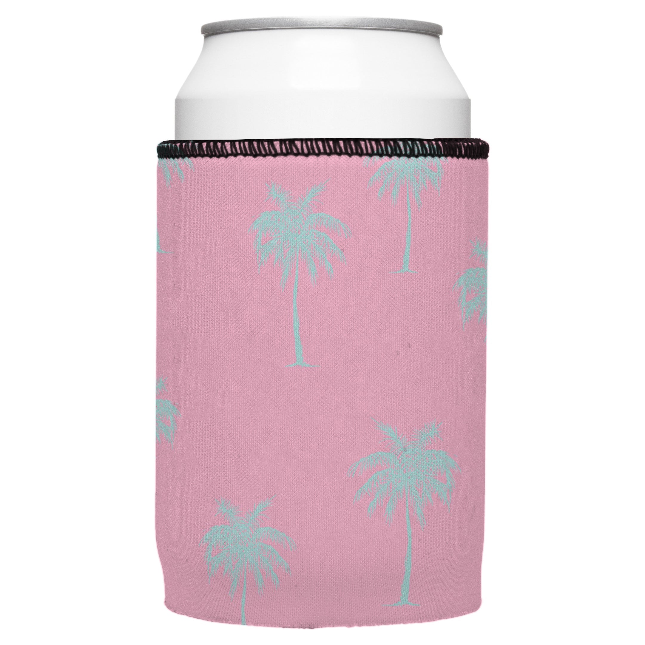 Palm Trees Aqua Pink Stubby Cooler - Standard 6