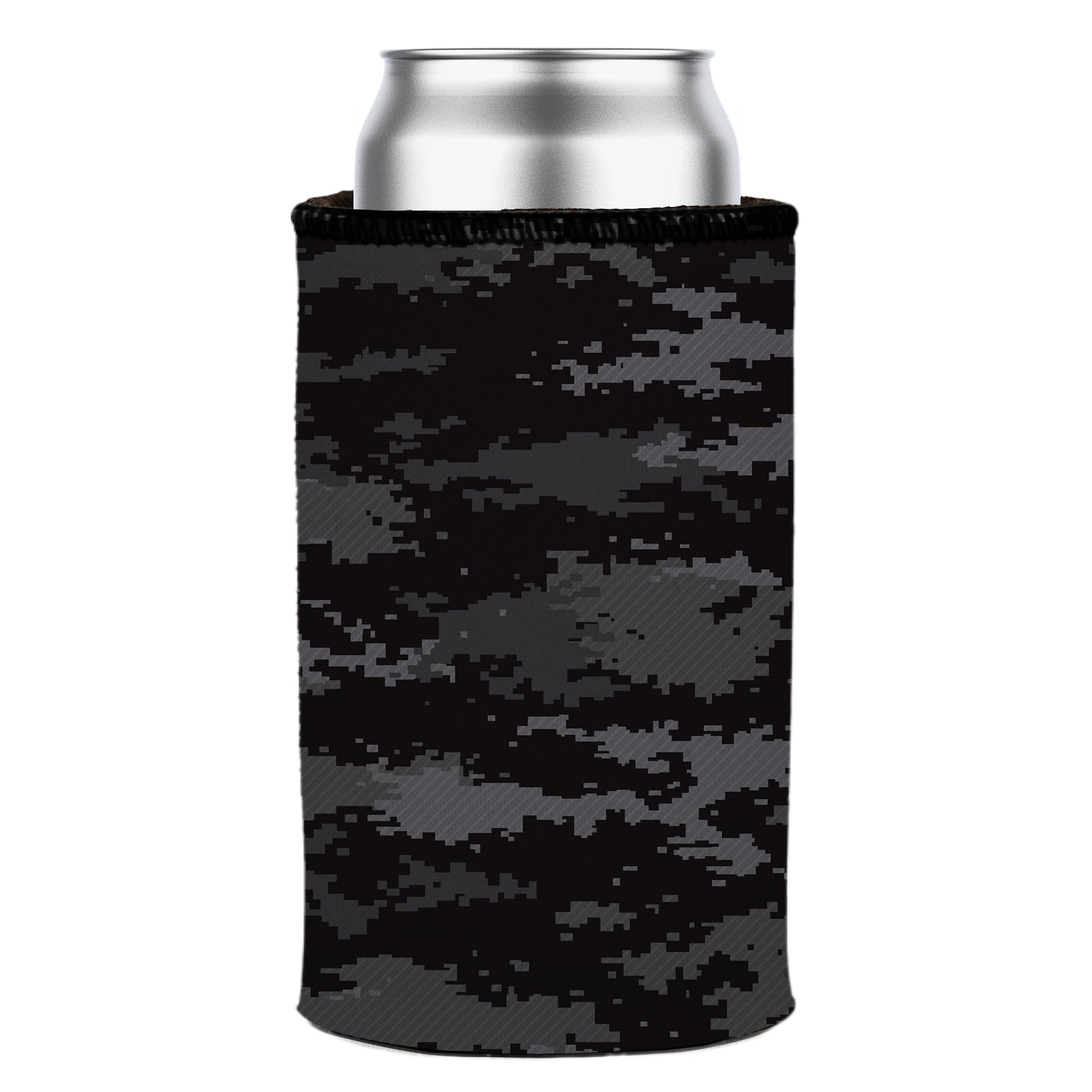 Digital Pixel Black Camo Stubby Cooler - Standard 7