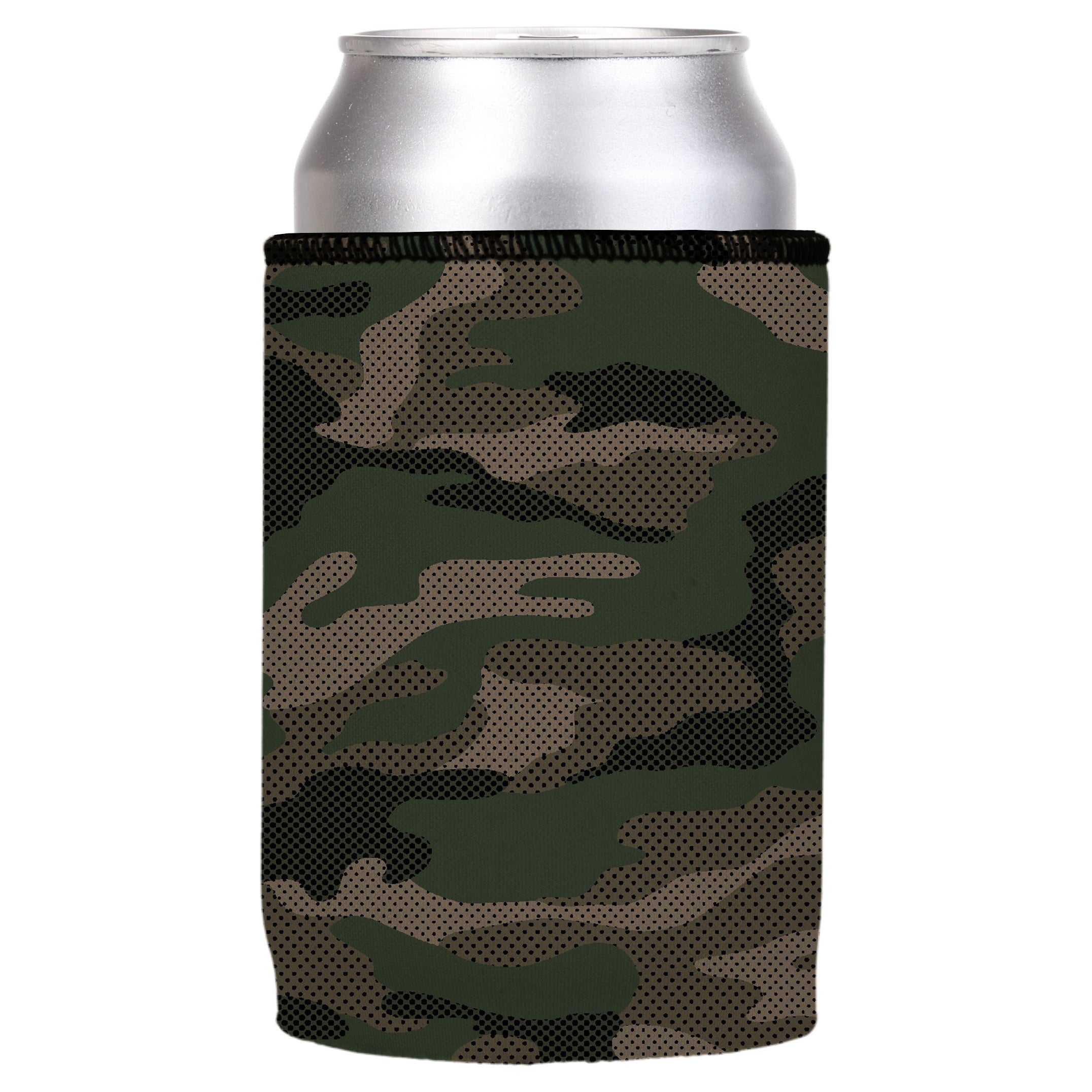 Green Camo Dot Pattern Stubby Cooler - Standard 6