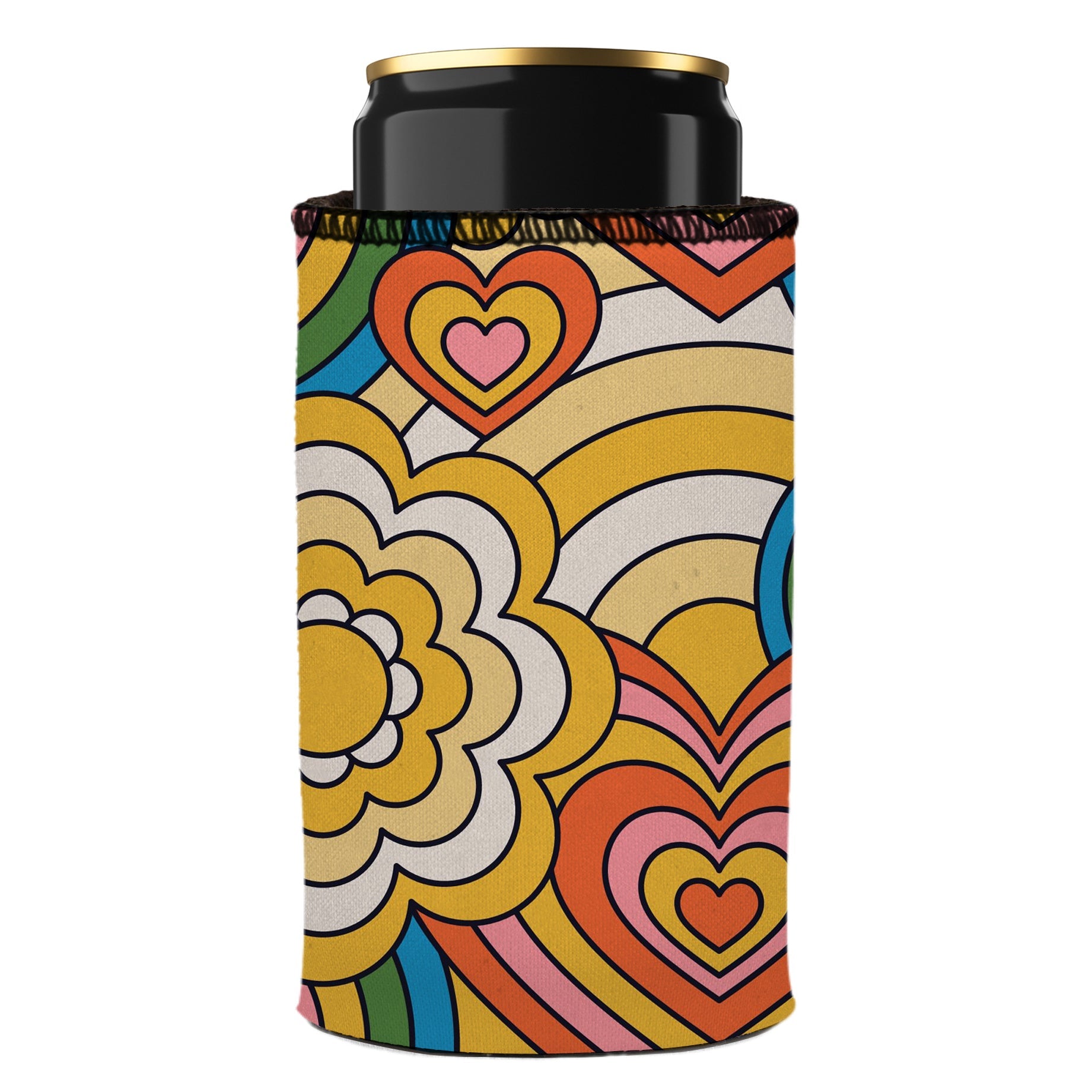 60s Hearts Stubby Cooler - Standard 7