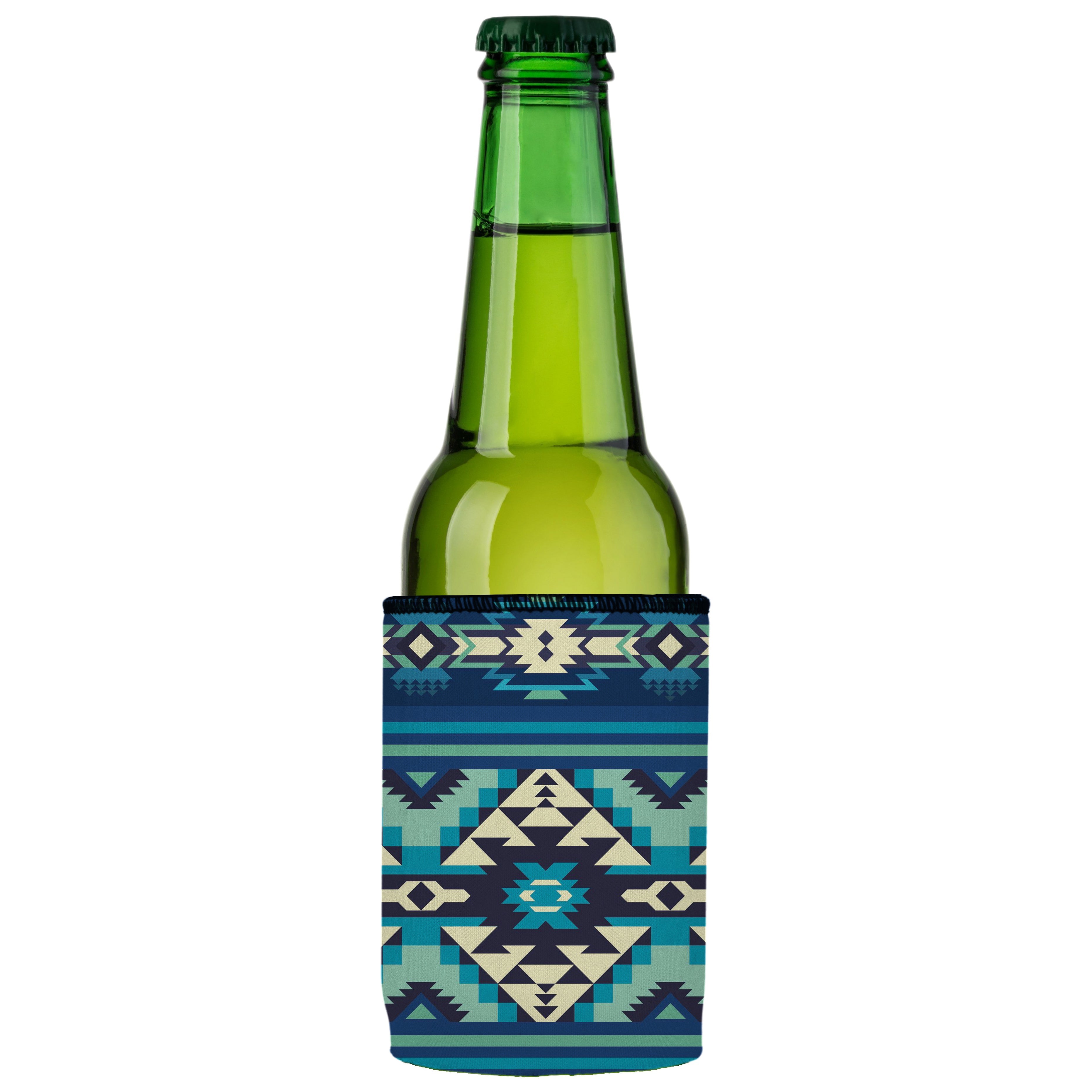 Blue Navajo Rug Stubby Cooler - Standard