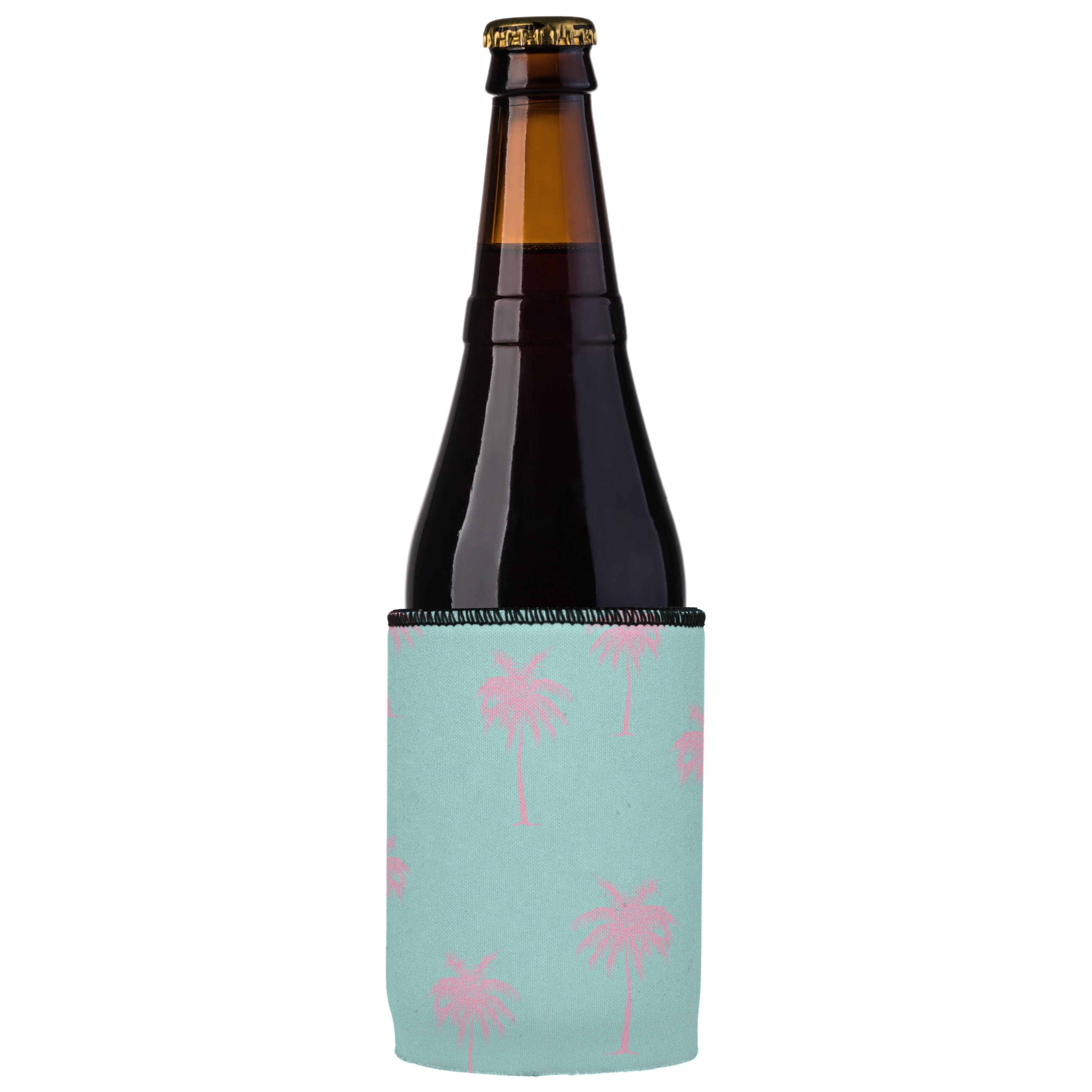 Palm Trees Pink Aqua Stubby Cooler 2-Pack - Standard 3